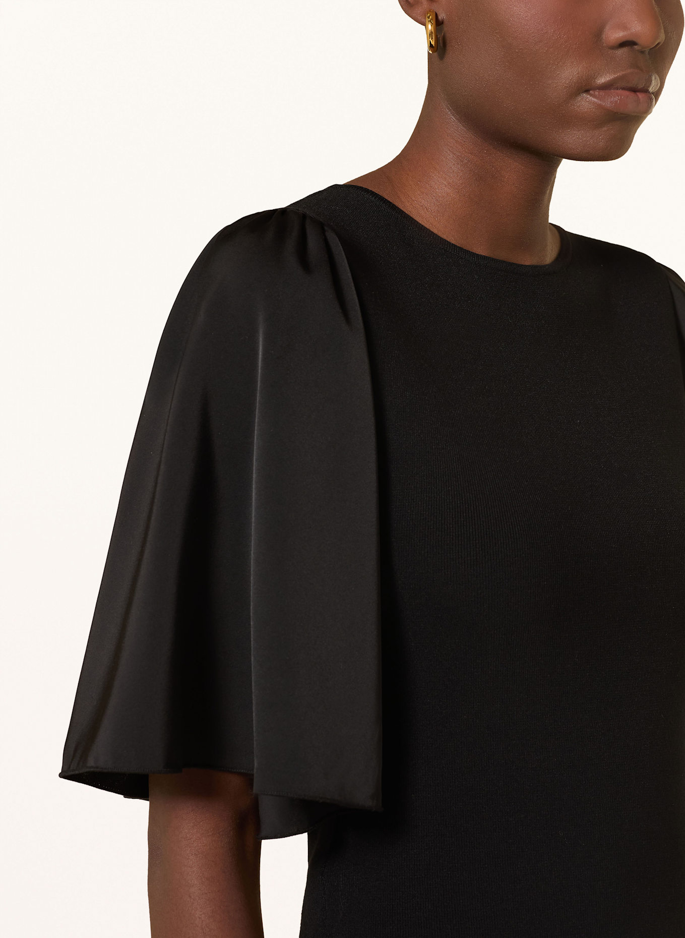 GESTUZ Bluzka GZSAMA z mieszanki materiałów: CZARNY