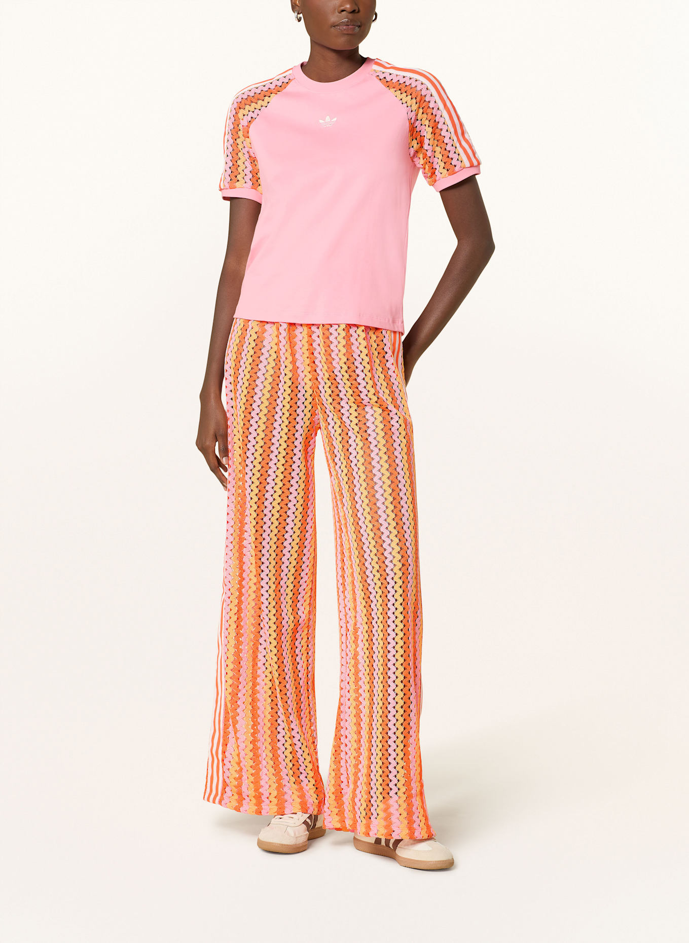 adidas Originals T-Shirt ORIGINALS SUMMER GLOW CALI im Materialmix: ROSA / ORANGE