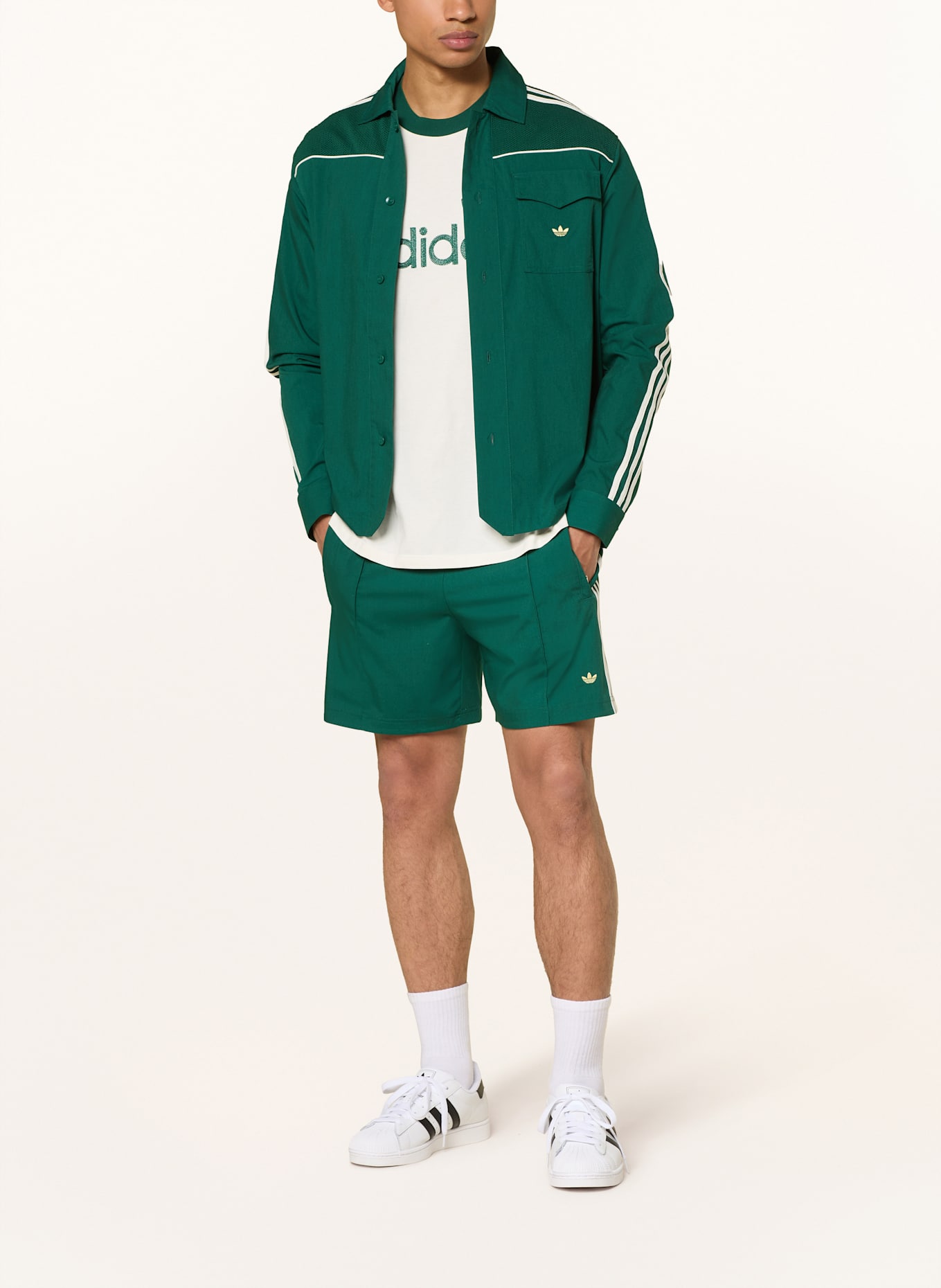 adidas Originals T-Shirt PREMIUM KNITTED: CREME / GRÜN