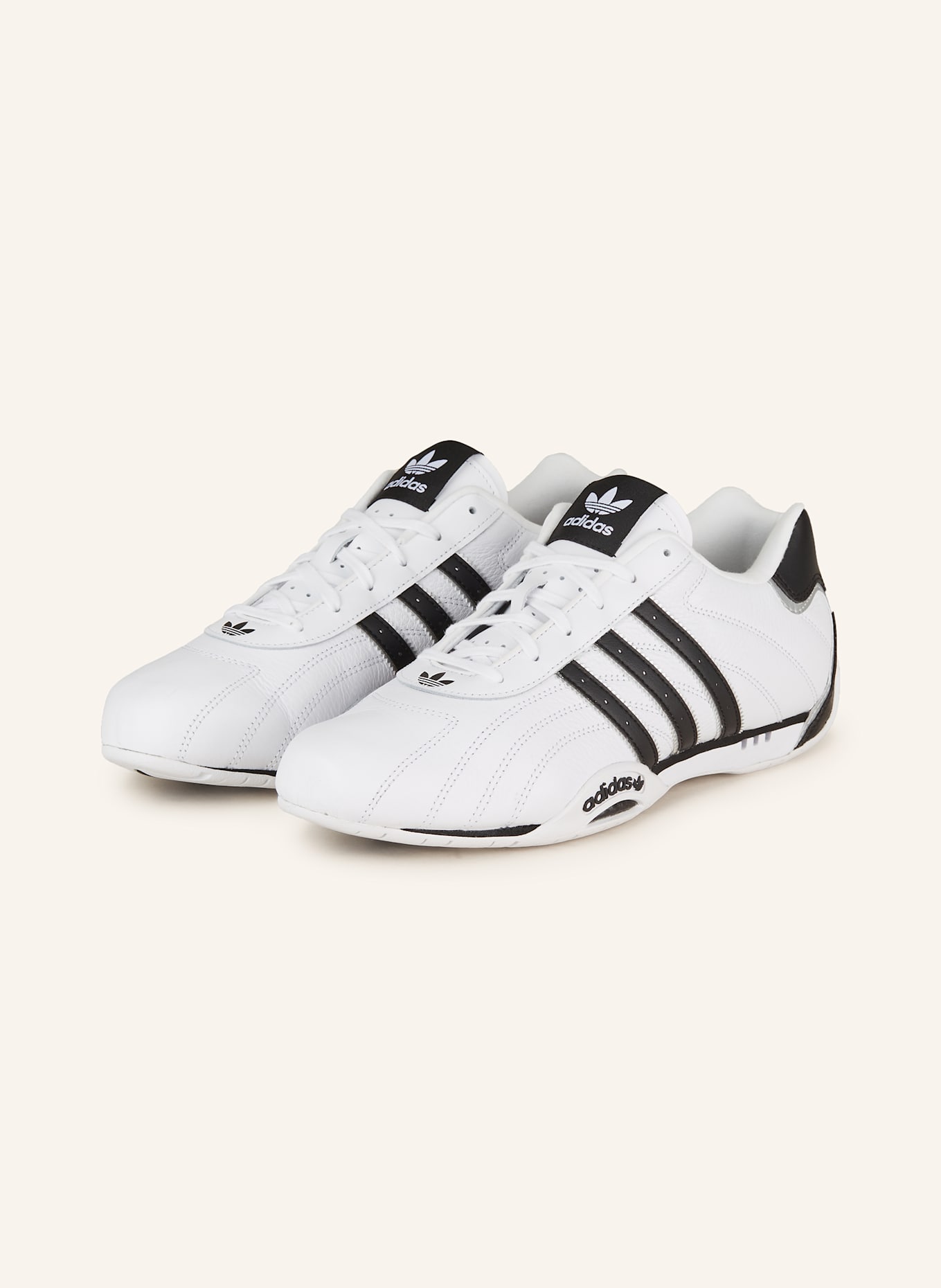adidas Originals ADIRACER LO sneaker in white/ black