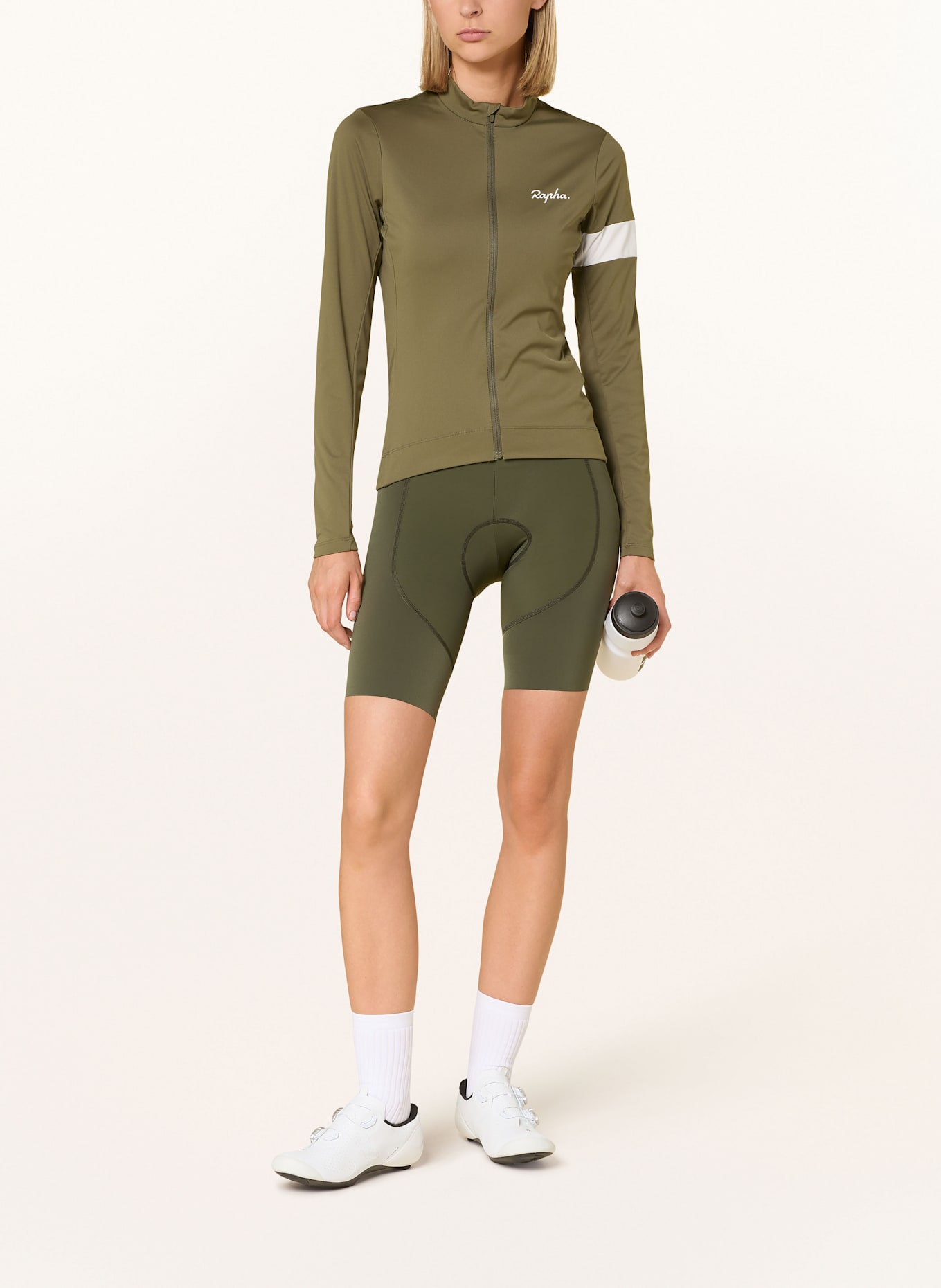 Rapha Radtrikot CORE THERMAL LONG: OLIV / WEISS