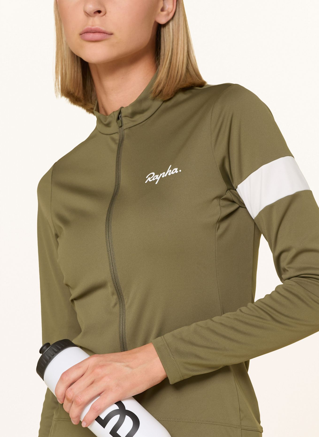 Rapha Radtrikot CORE THERMAL LONG: OLIV / WEISS