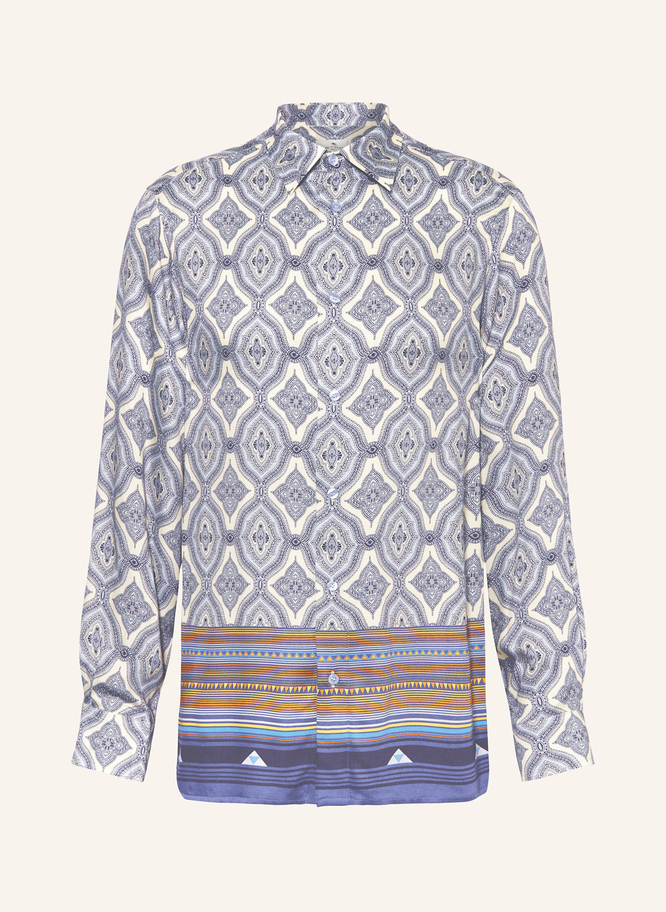 ETRO Hemd Comfort Fit: ECRU / BLAUGRAU / DUNKELBLAU