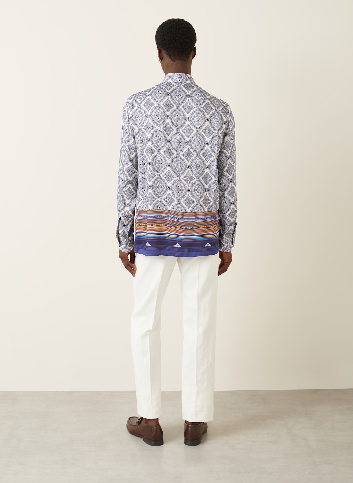 ETRO Hemd Comfort Fit: ECRU / BLAUGRAU / DUNKELBLAU