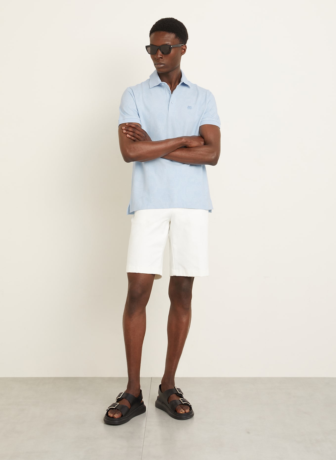 ETRO Piqué polo shirt: LIGHT BLUE