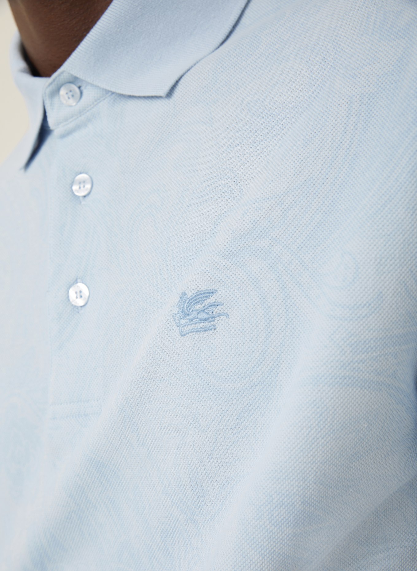 ETRO Piqué polo shirt: LIGHT BLUE