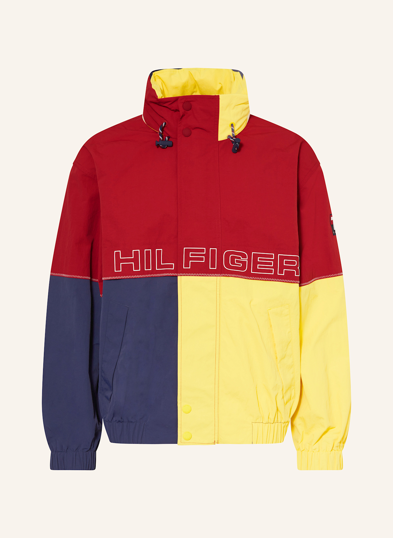 TOMMY HILFIGER Jacke: ROT / DUNKELGELB / DUNKELBLAU