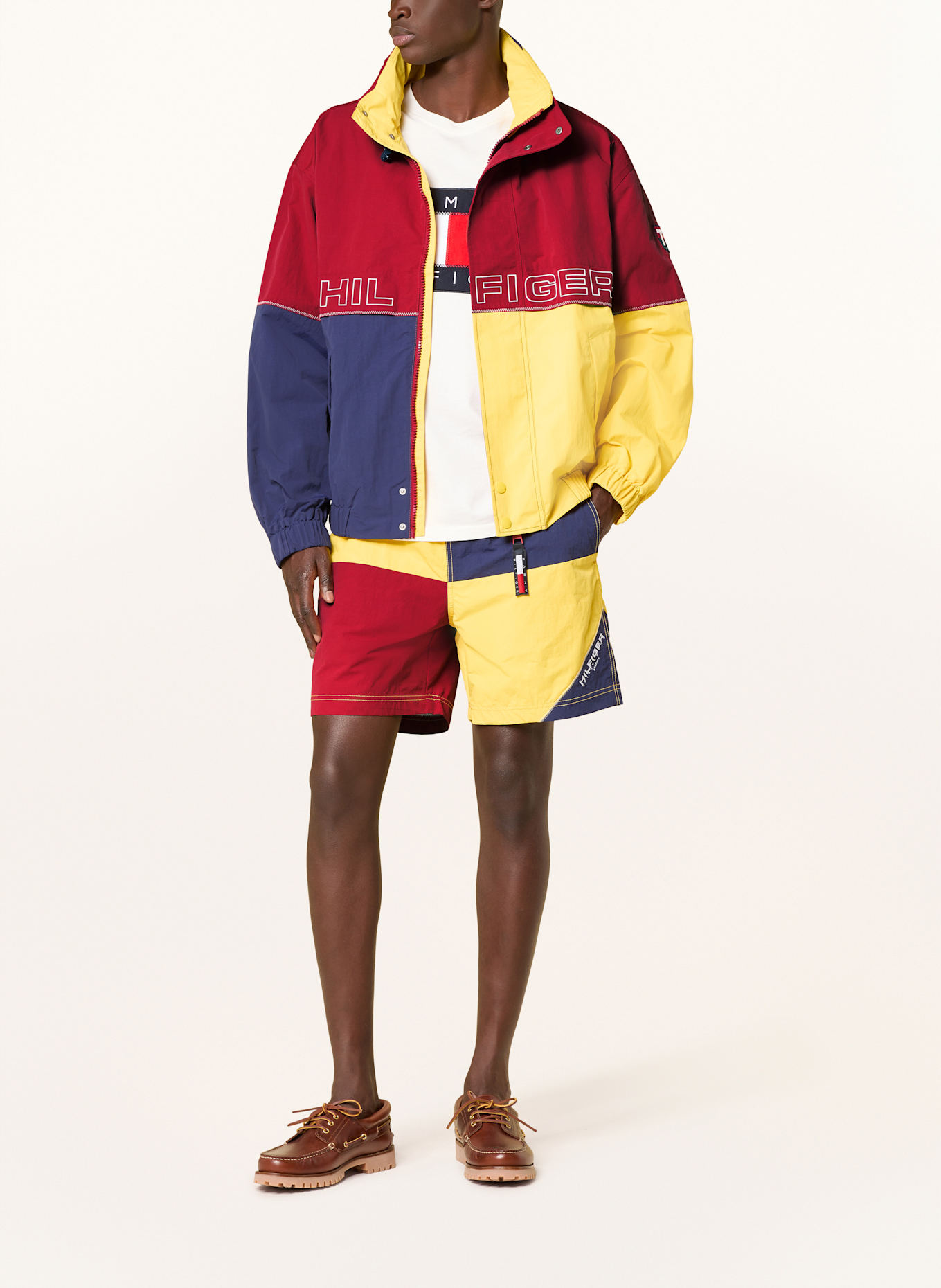 TOMMY HILFIGER Jacke: ROT / DUNKELGELB / DUNKELBLAU