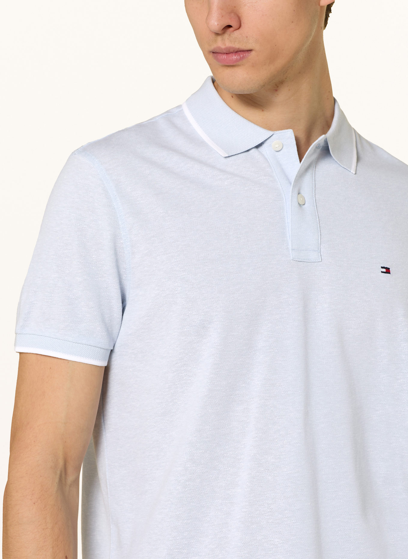 TOMMY HILFIGER Piqué-Poloshirt: HELLBLAU