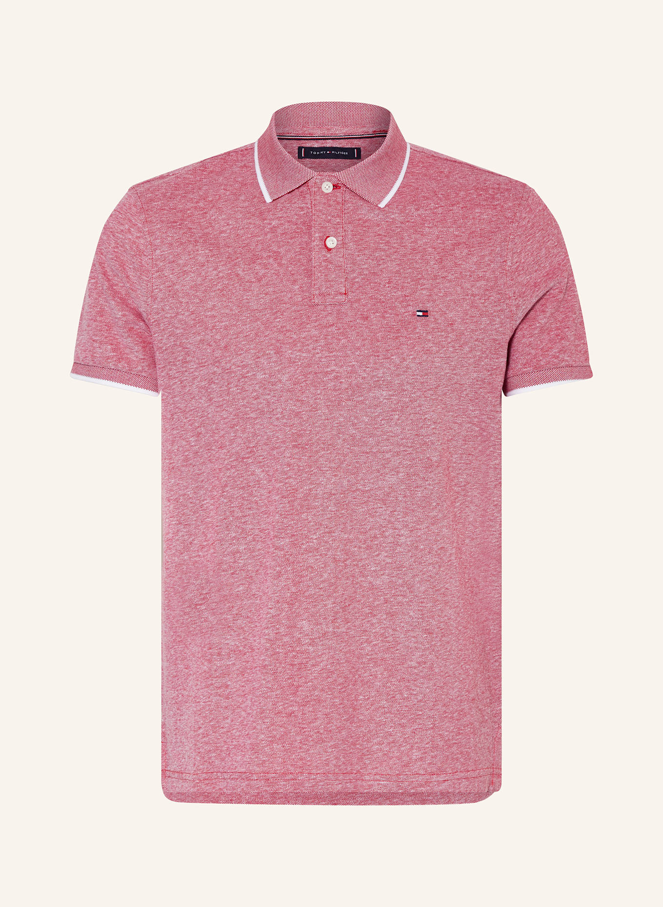 TOMMY HILFIGER Piqué-Poloshirt: DUNKELROT