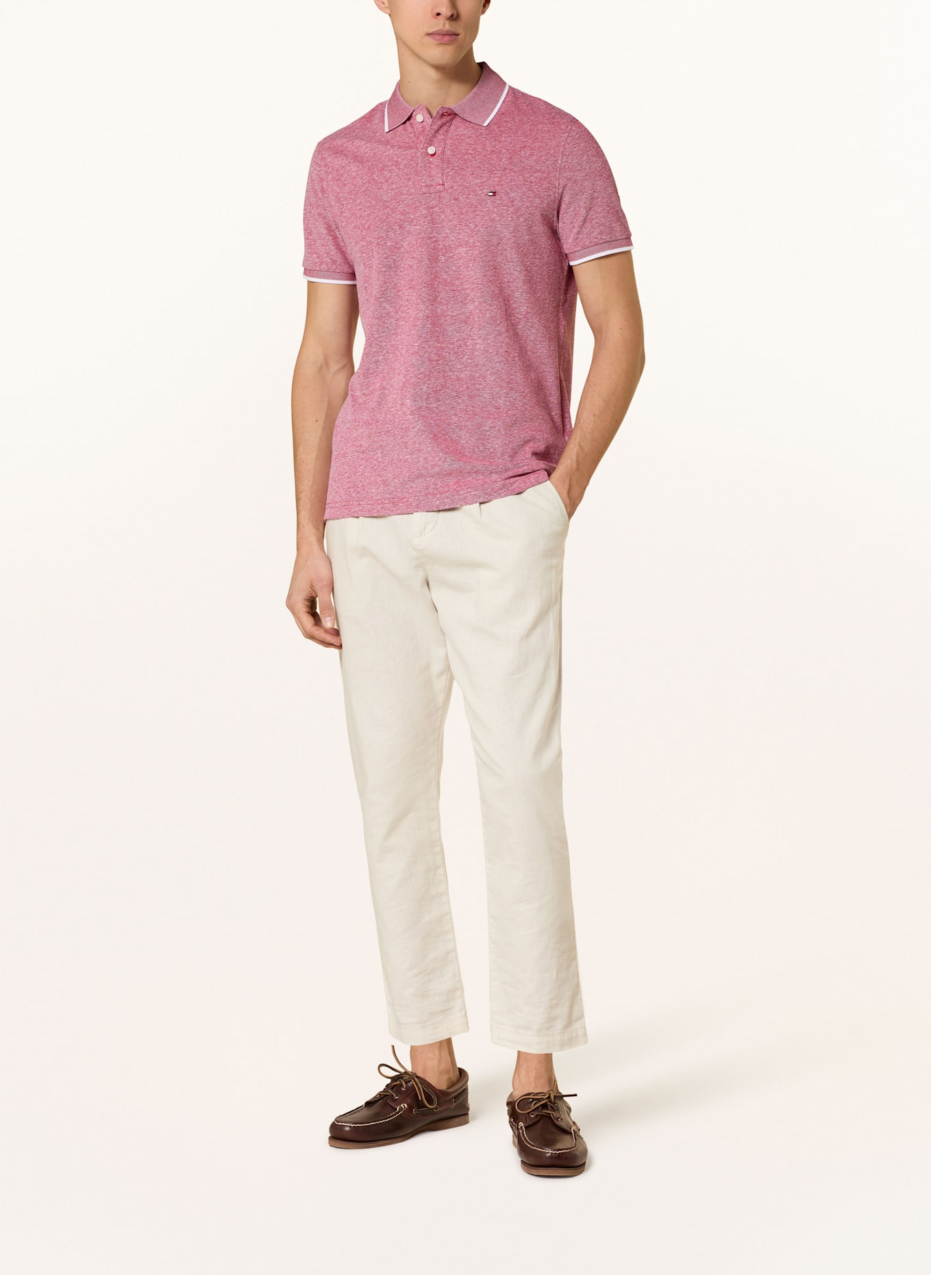 TOMMY HILFIGER Piqué-Poloshirt: DUNKELROT