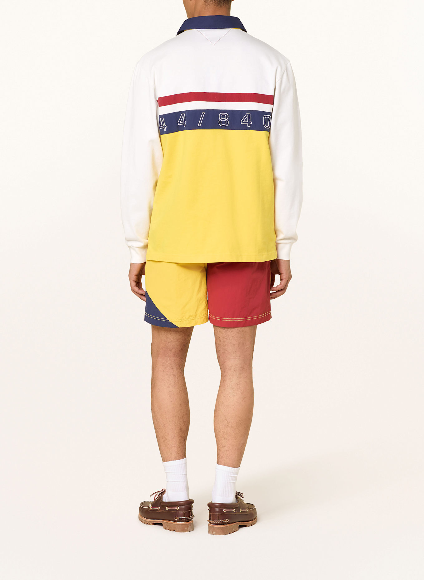 TOMMY HILFIGER Rugbyshirt Relaxed Fit: GELB / WEISS / DUNKELBLAU
