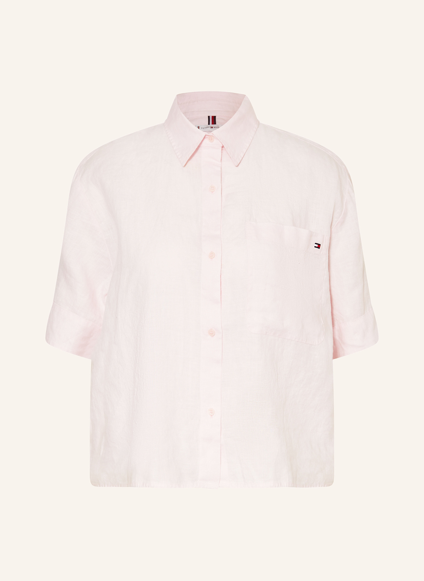 TOMMY HILFIGER Hemdbluse aus Leinen: PINK