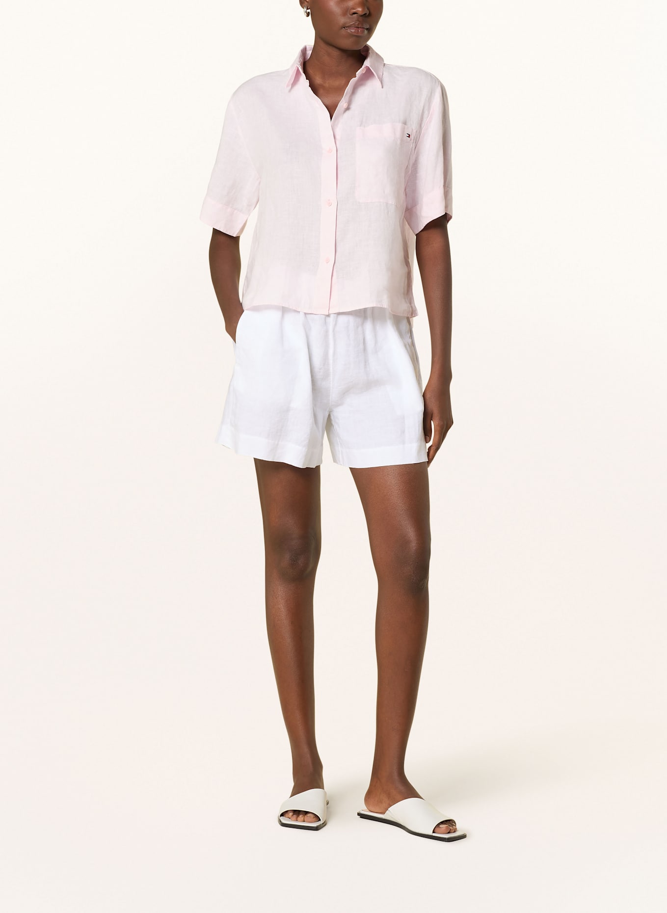 TOMMY HILFIGER Hemdbluse aus Leinen: PINK