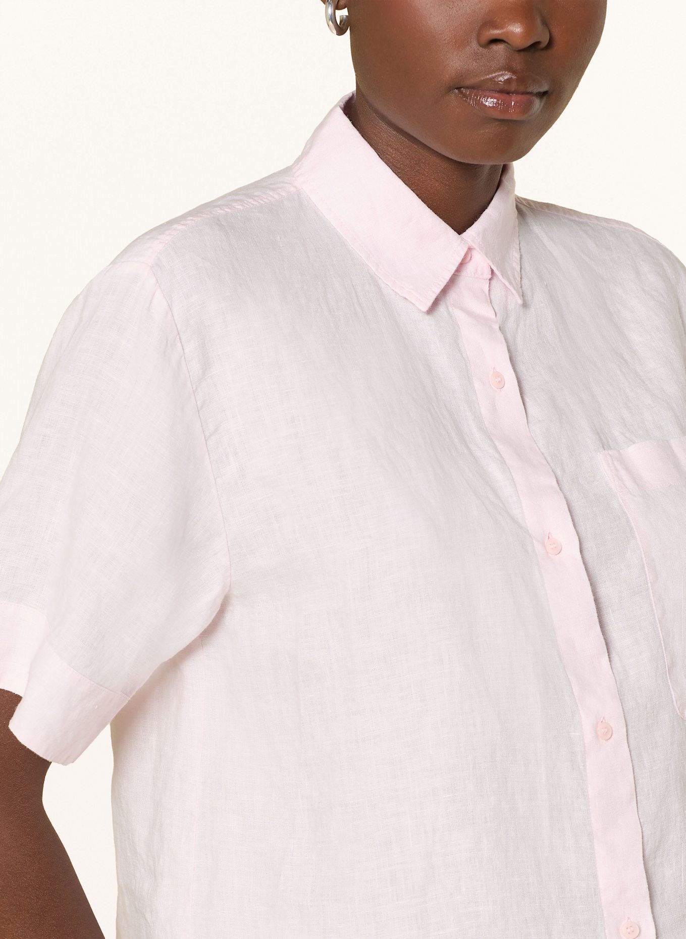 TOMMY HILFIGER Hemdbluse aus Leinen: PINK