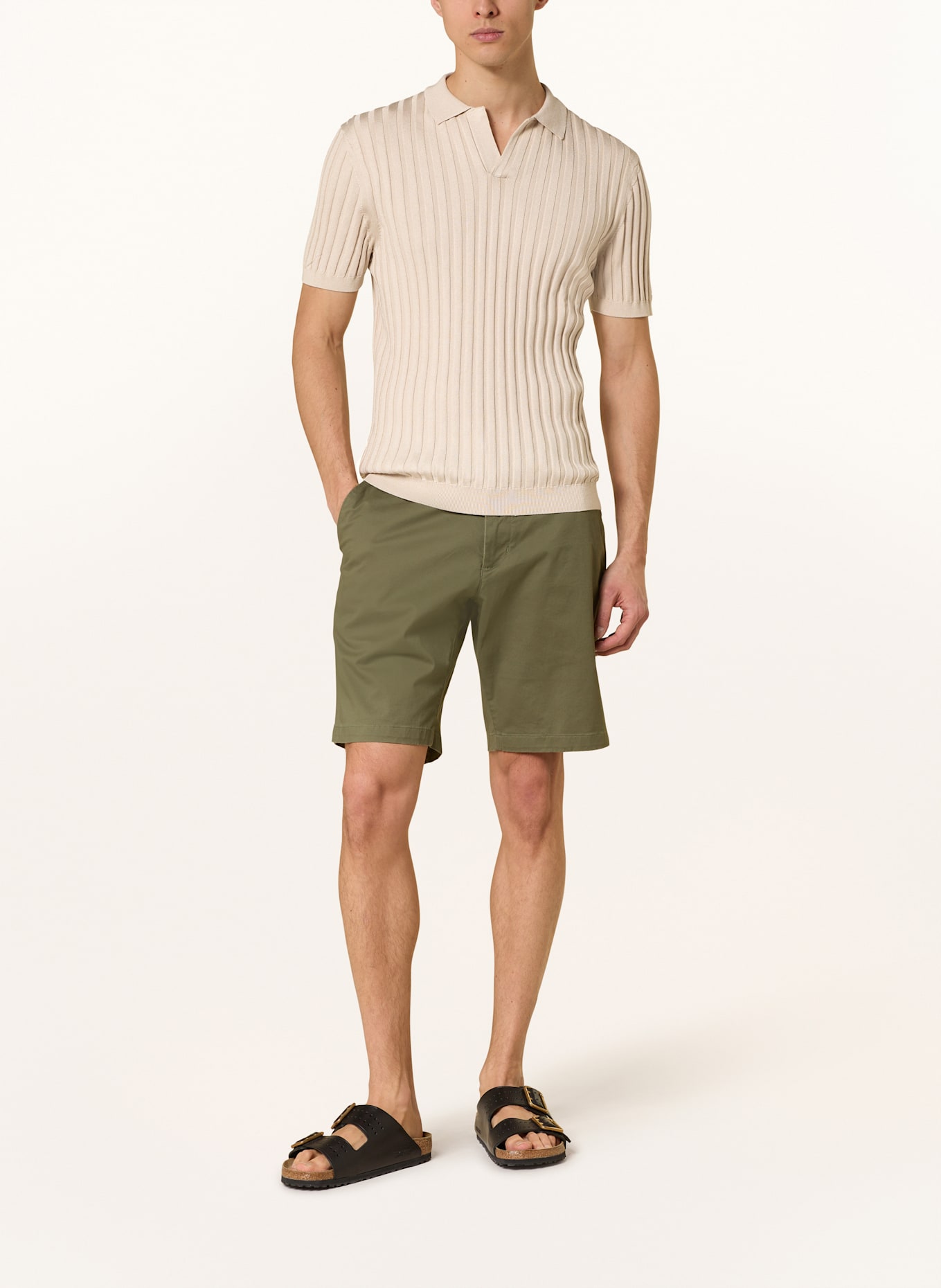 TOMMY HILFIGER Strick-Poloshirt: BEIGE