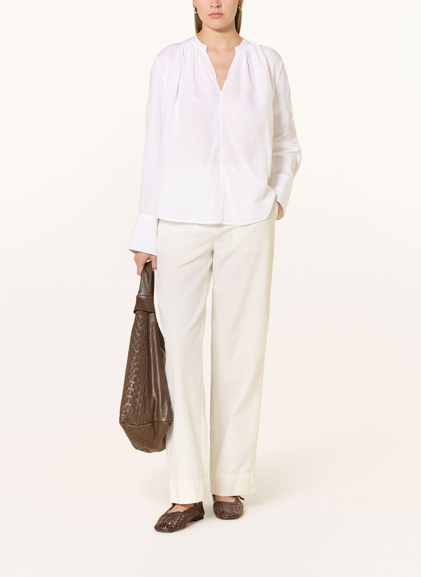 TOMMY HILFIGER Blusenshirt aus Leinen: WEISS