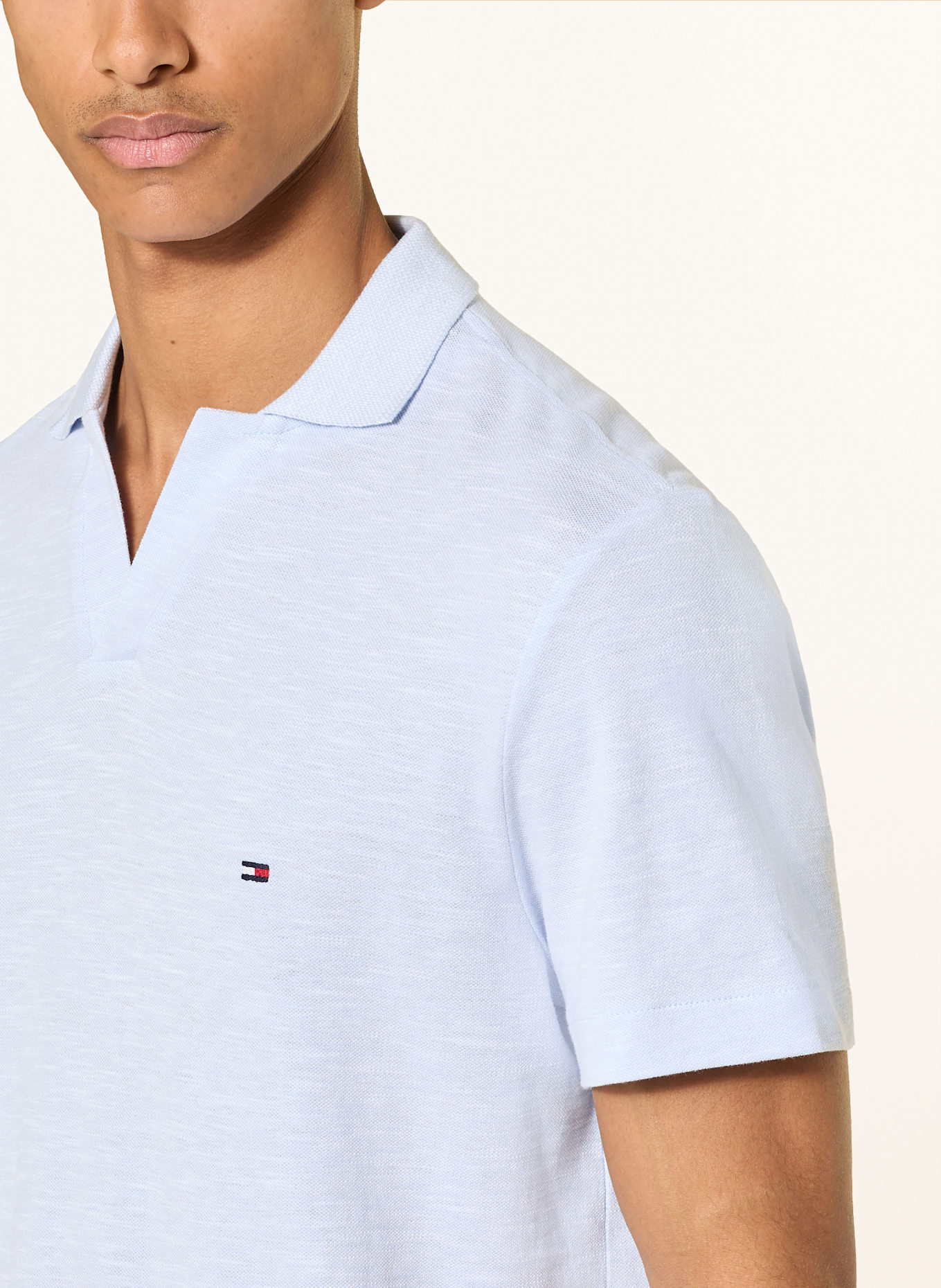 TOMMY HILFIGER Piqué-Poloshirt: HELLBLAU