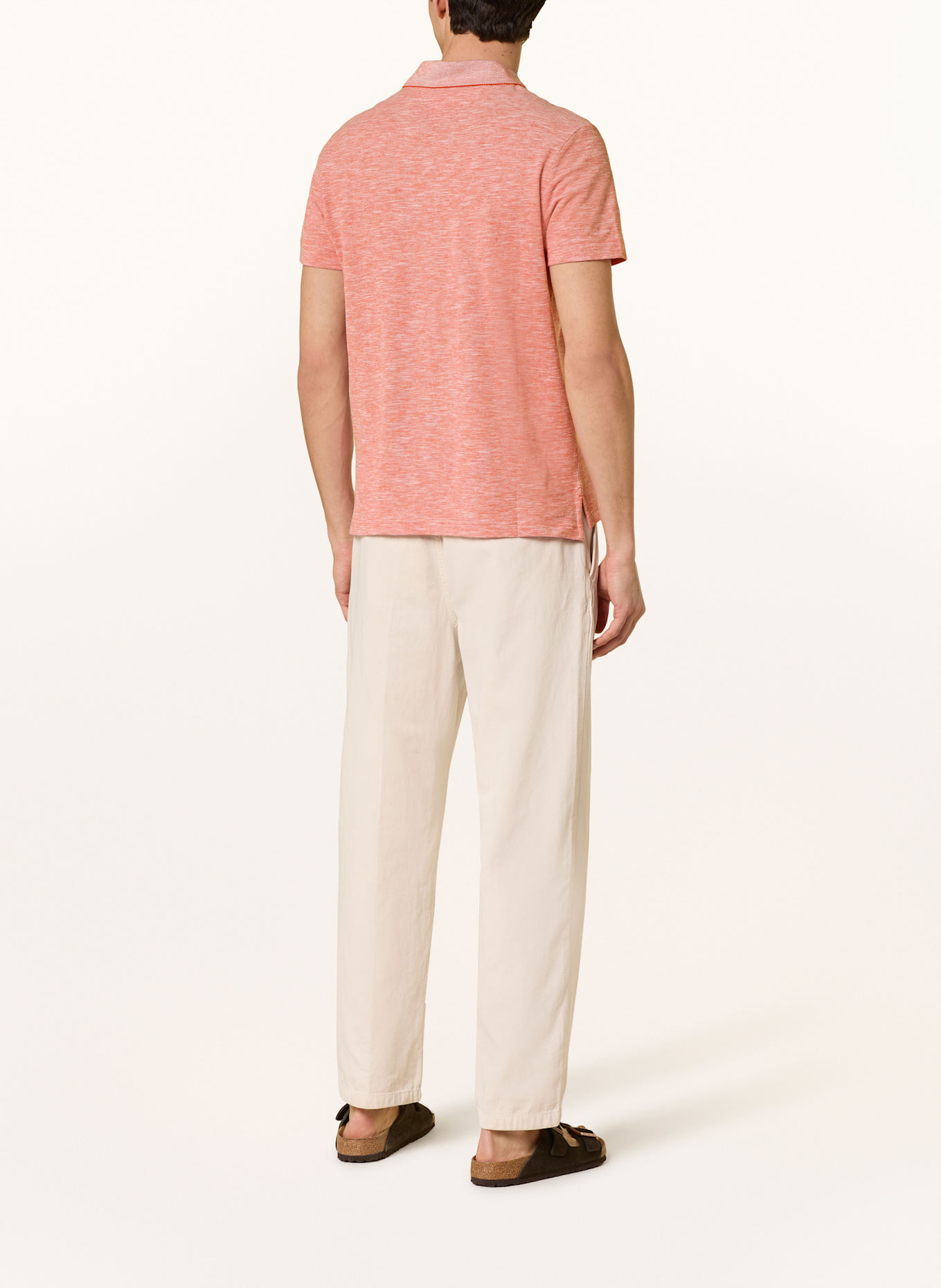 TOMMY HILFIGER Piqué-Poloshirt: ORANGE/ WEISS