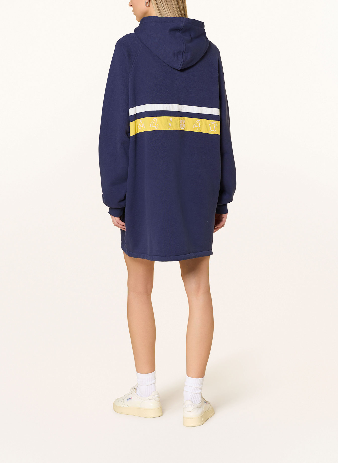 TOMMY HILFIGER Sweatkleid: DUNKELBLAU/ WEISS/ GELB