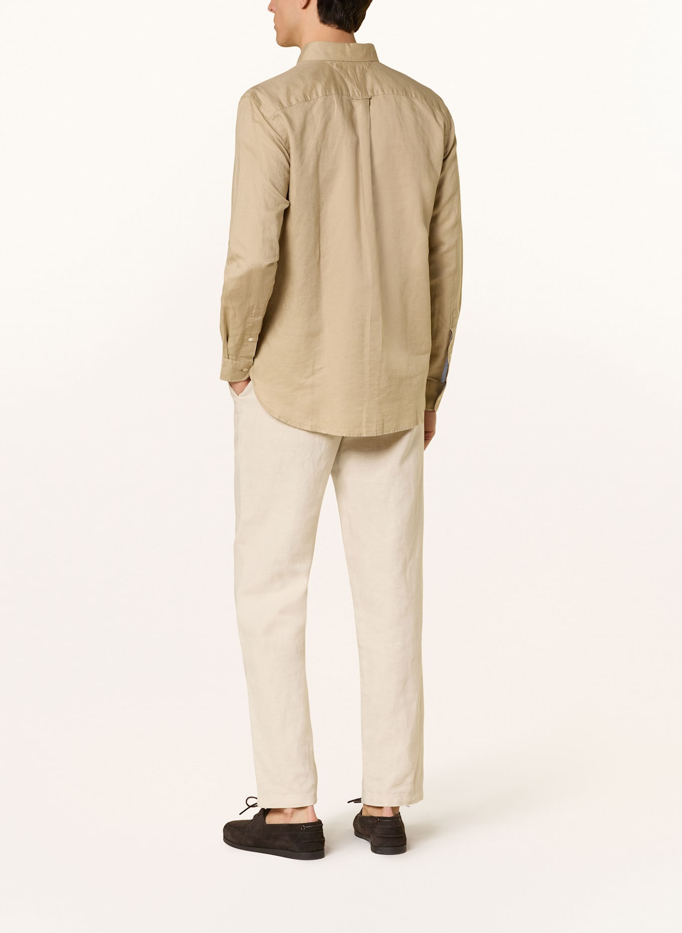 TOMMY HILFIGER Hemd Comfort Fit mit Leinen: BEIGE