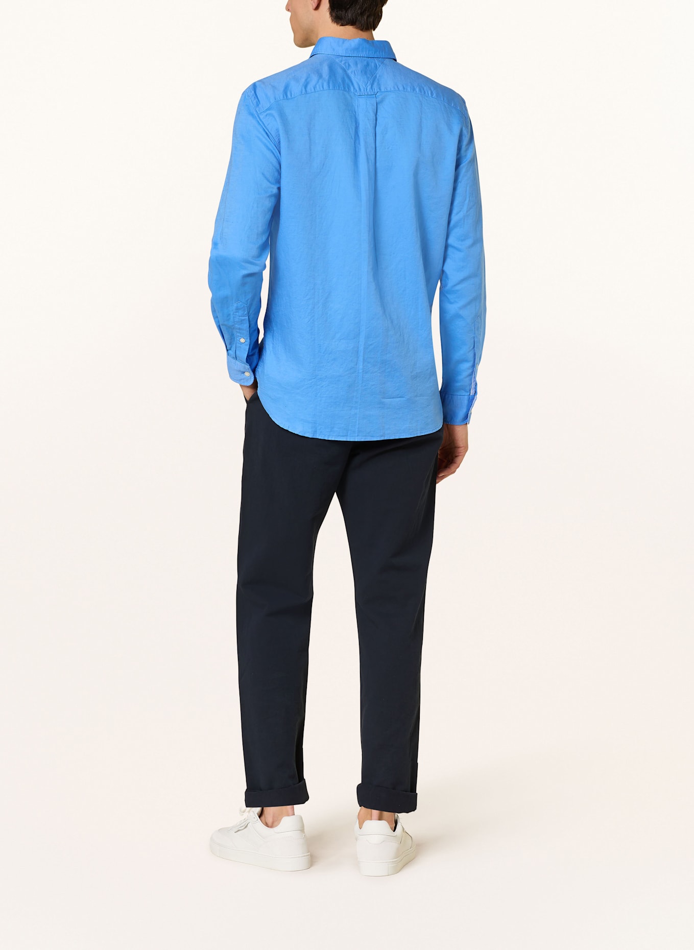 TOMMY HILFIGER Hemd Comfort Fit mit Leinen: BLAU