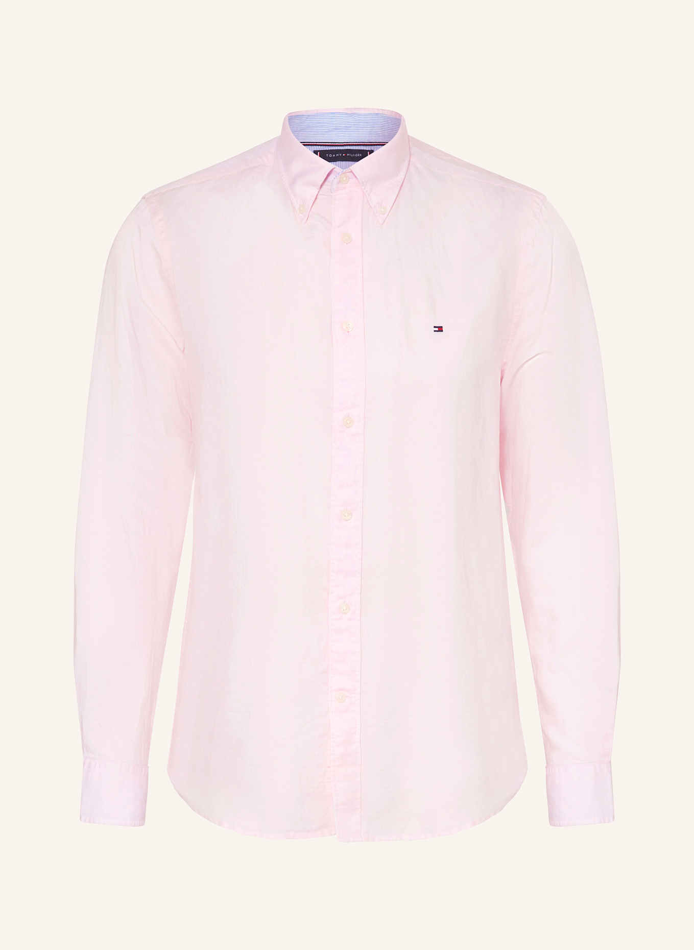 TOMMY HILFIGER Hemd Comfort Fit mit Leinen: HELLROSA