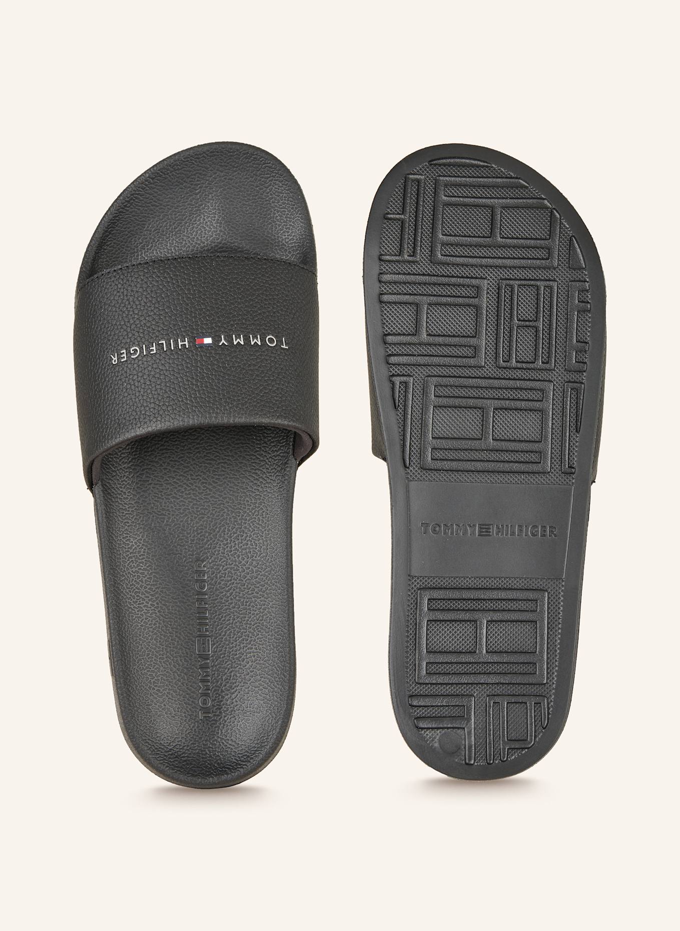 TOMMY HILFIGER Pantoletten: SCHWARZ