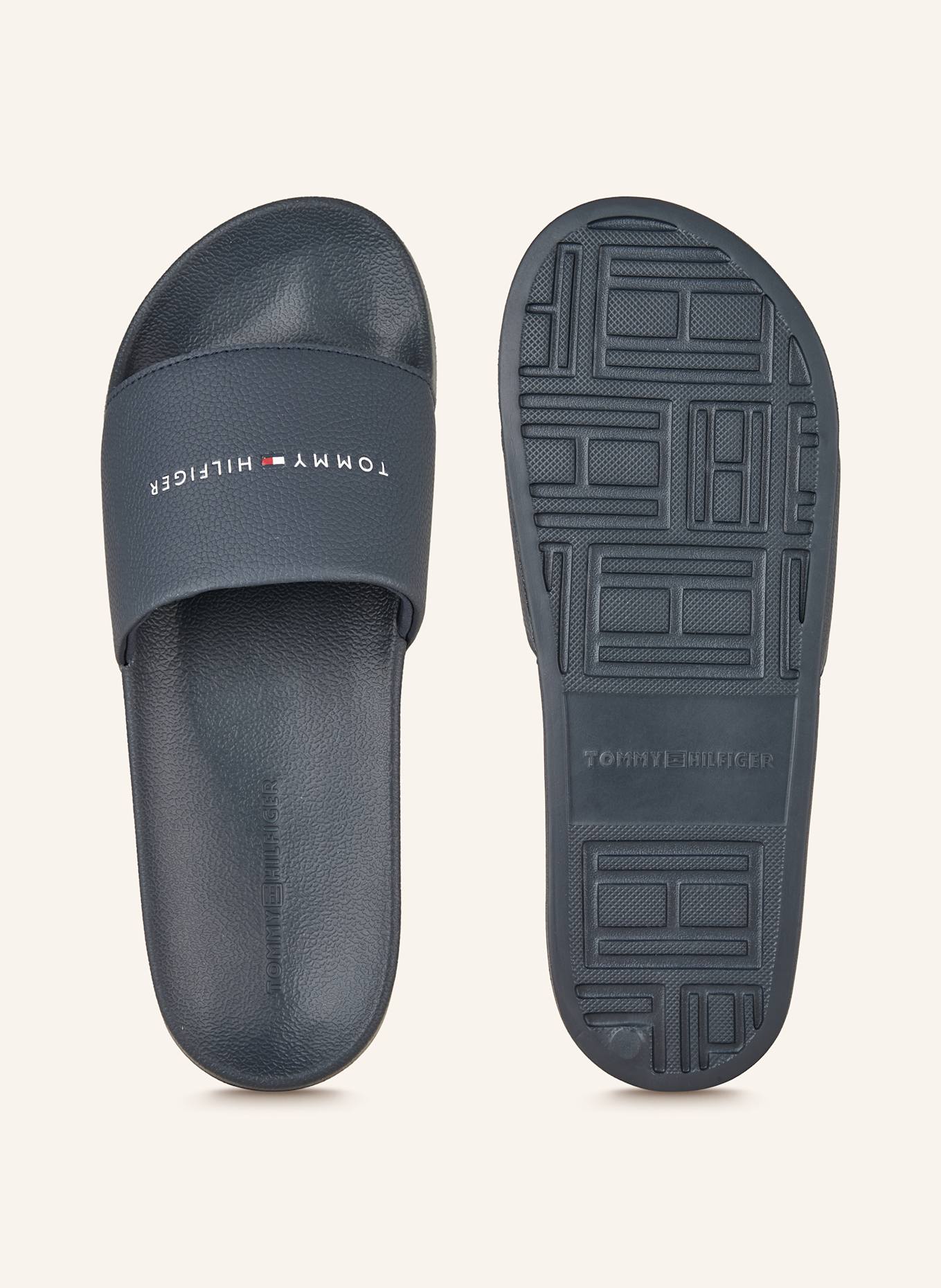 TOMMY HILFIGER Pantoletten: DUNKELBLAU