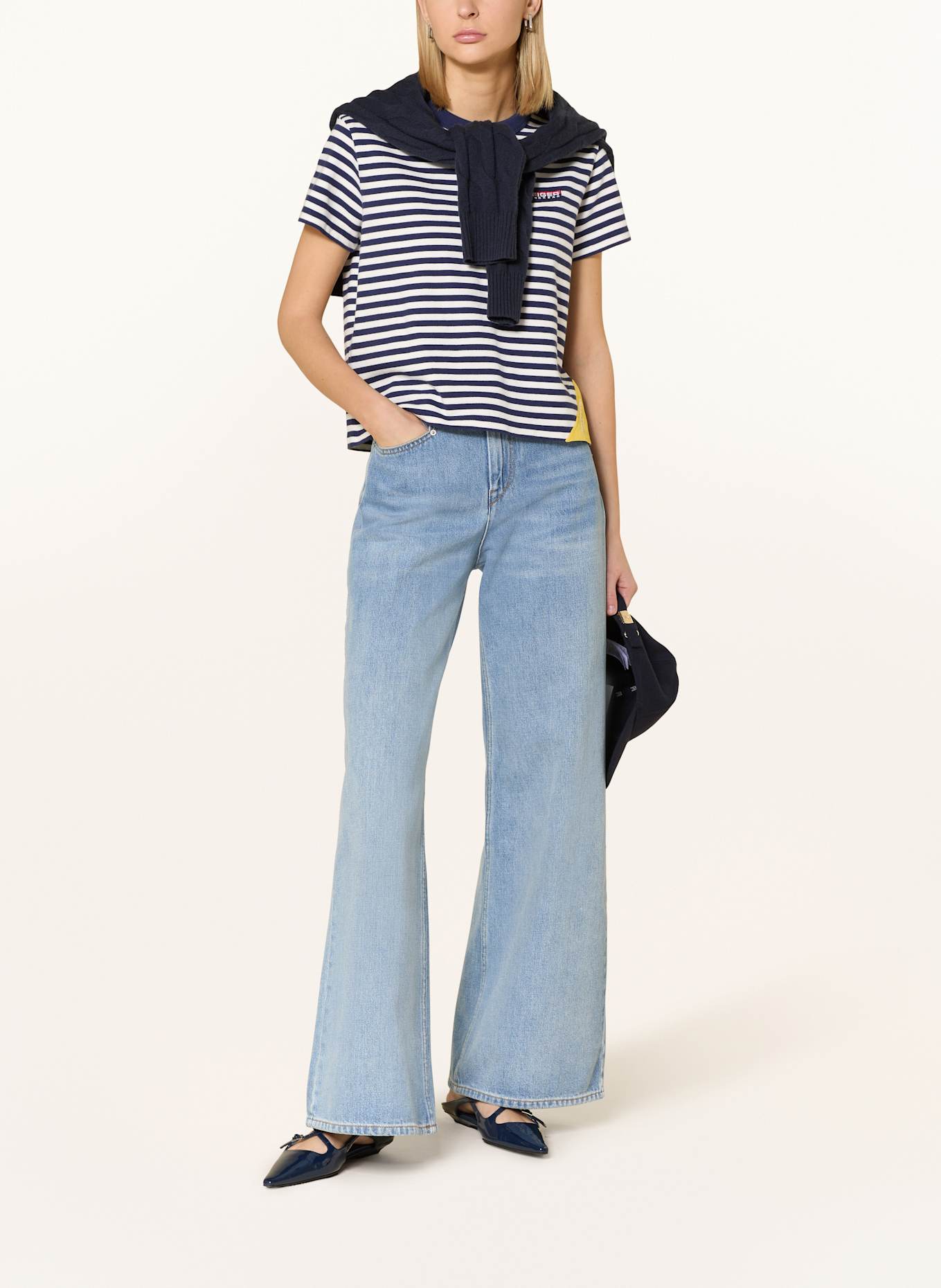 TOMMY HILFIGER T-Shirt: WEISS/ DUNKELBLAU