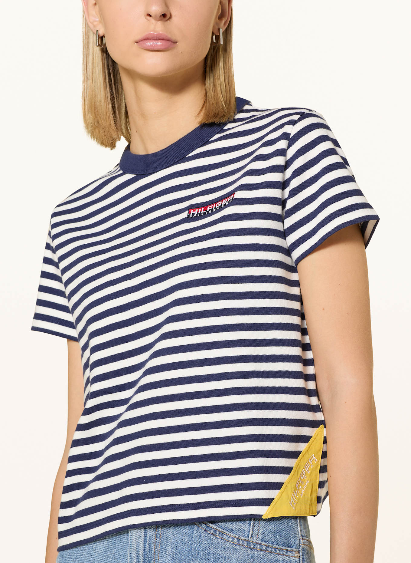 TOMMY HILFIGER T-Shirt: WEISS/ DUNKELBLAU
