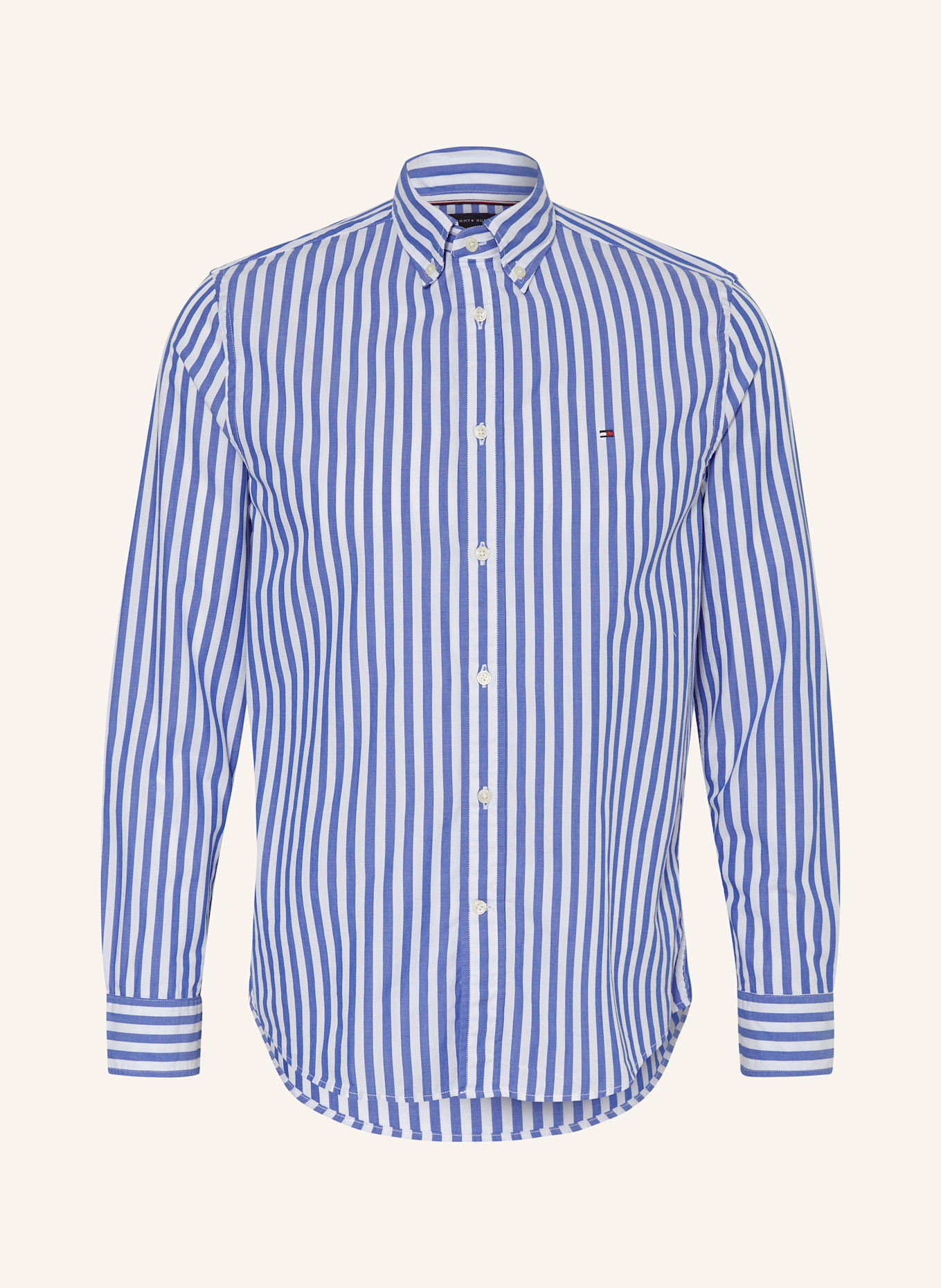 TOMMY HILFIGER Hemd Regular Fit: BLAU / WEISS