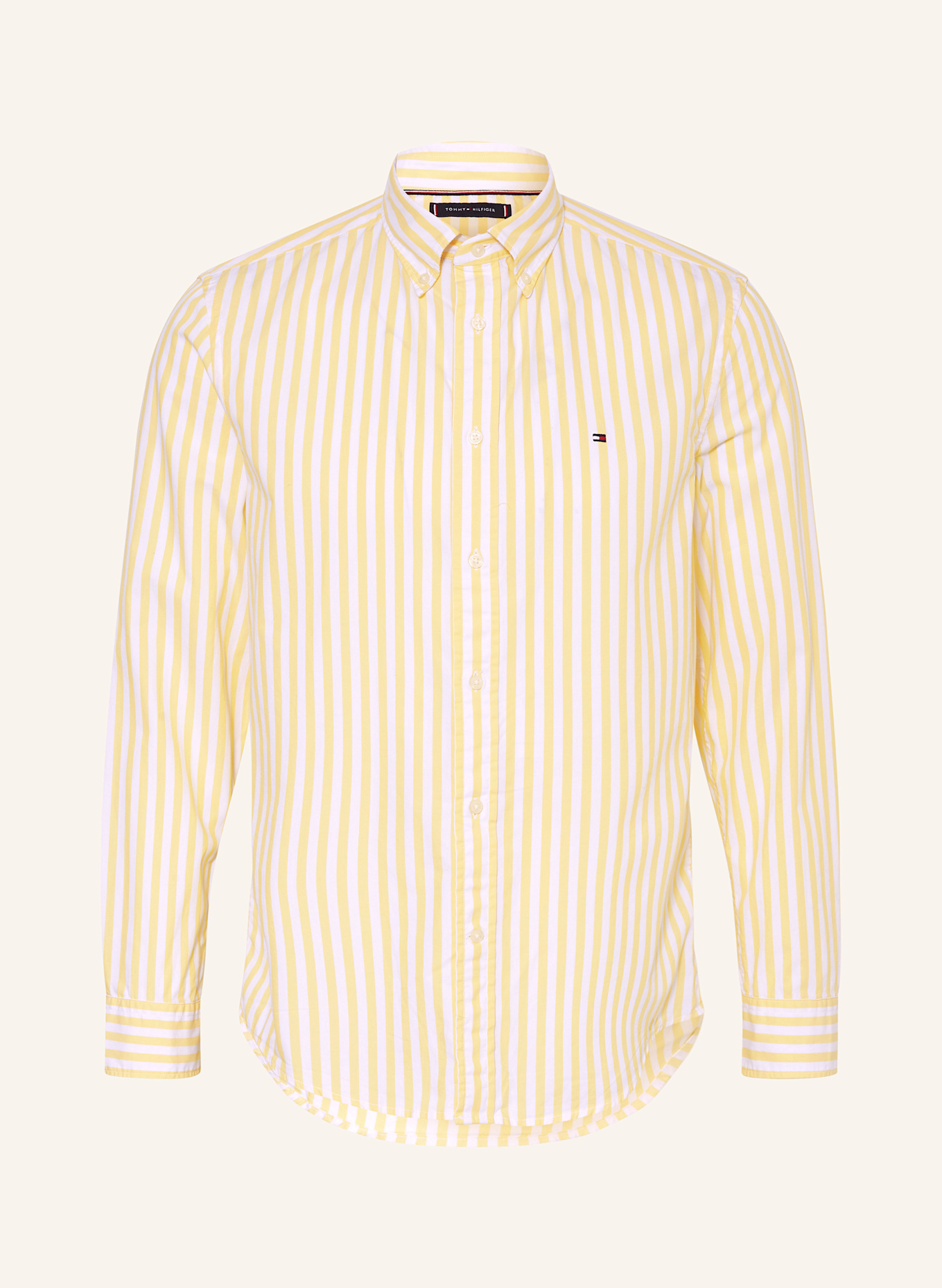 TOMMY HILFIGER Hemd Regular Fit: GELB / WEISS