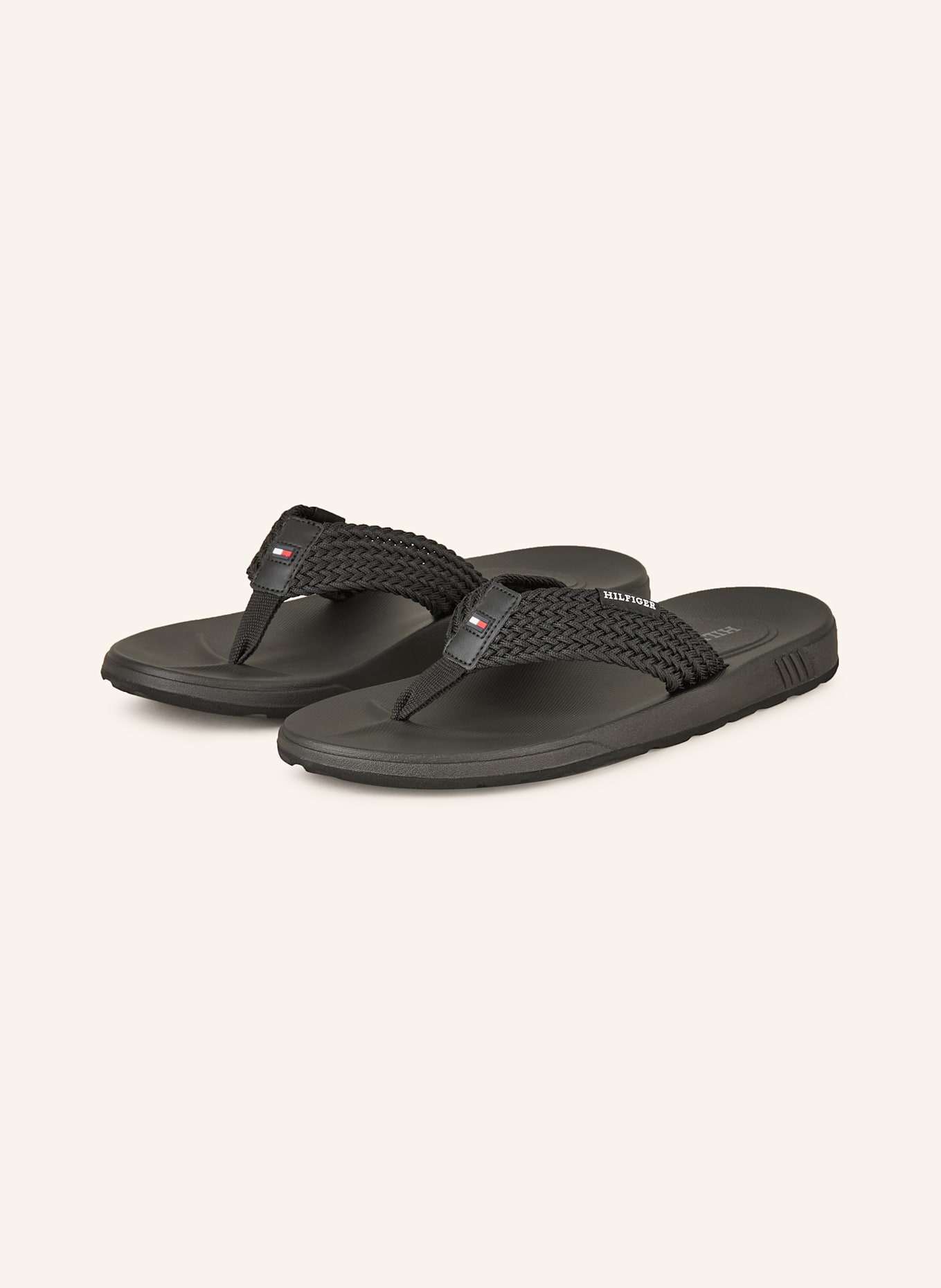TOMMY HILFIGER Flip flops: BLACK