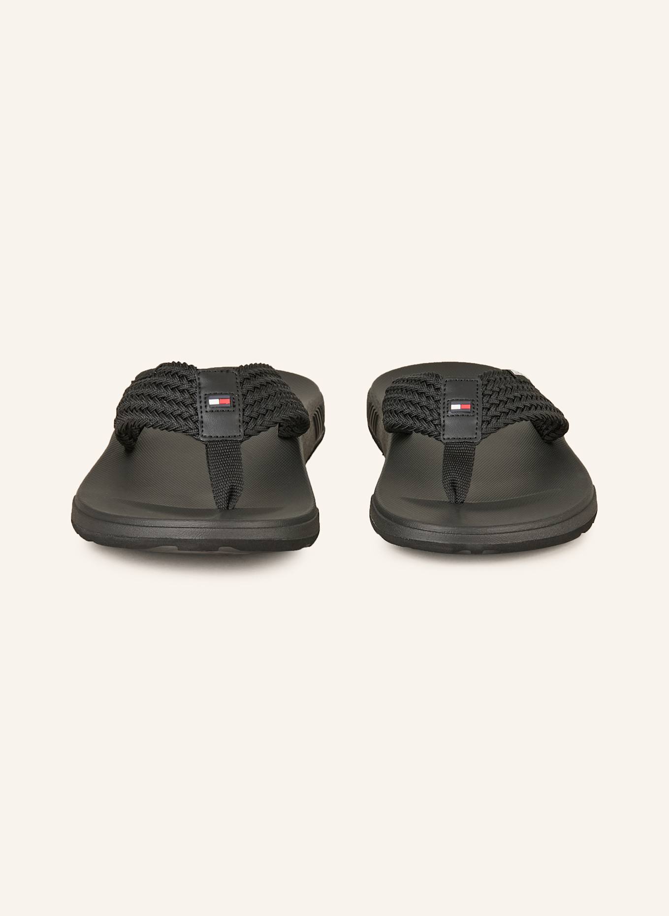 TOMMY HILFIGER Flip flops: BLACK