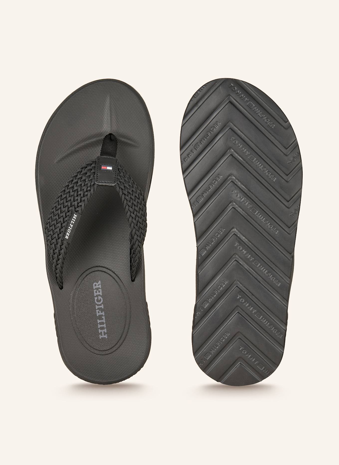 TOMMY HILFIGER Flip flops: BLACK