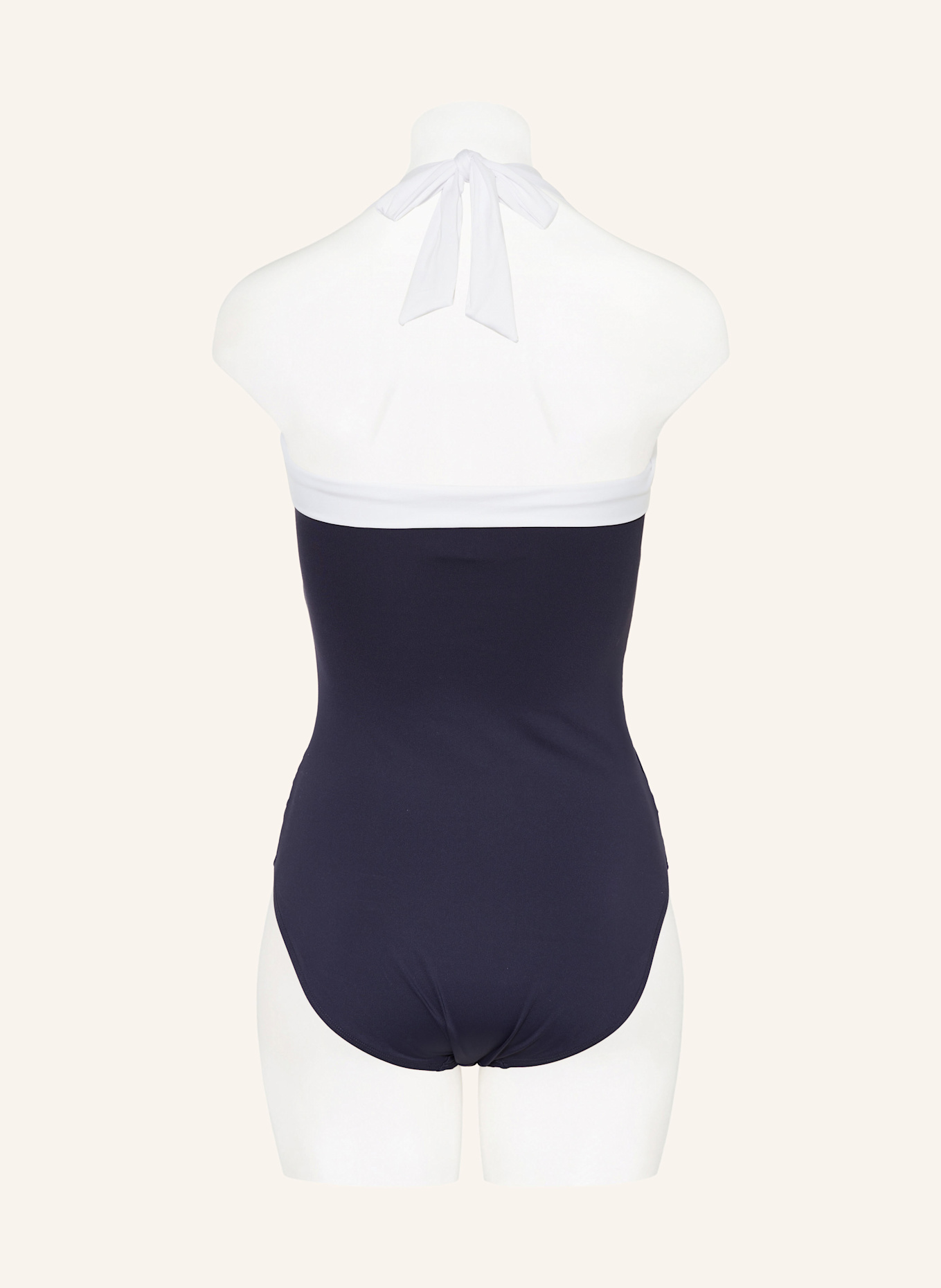 LAUREN RALPH LAUREN Neckholder-Badeanzug BEL AIR: DUNKELBLAU/ WEISS