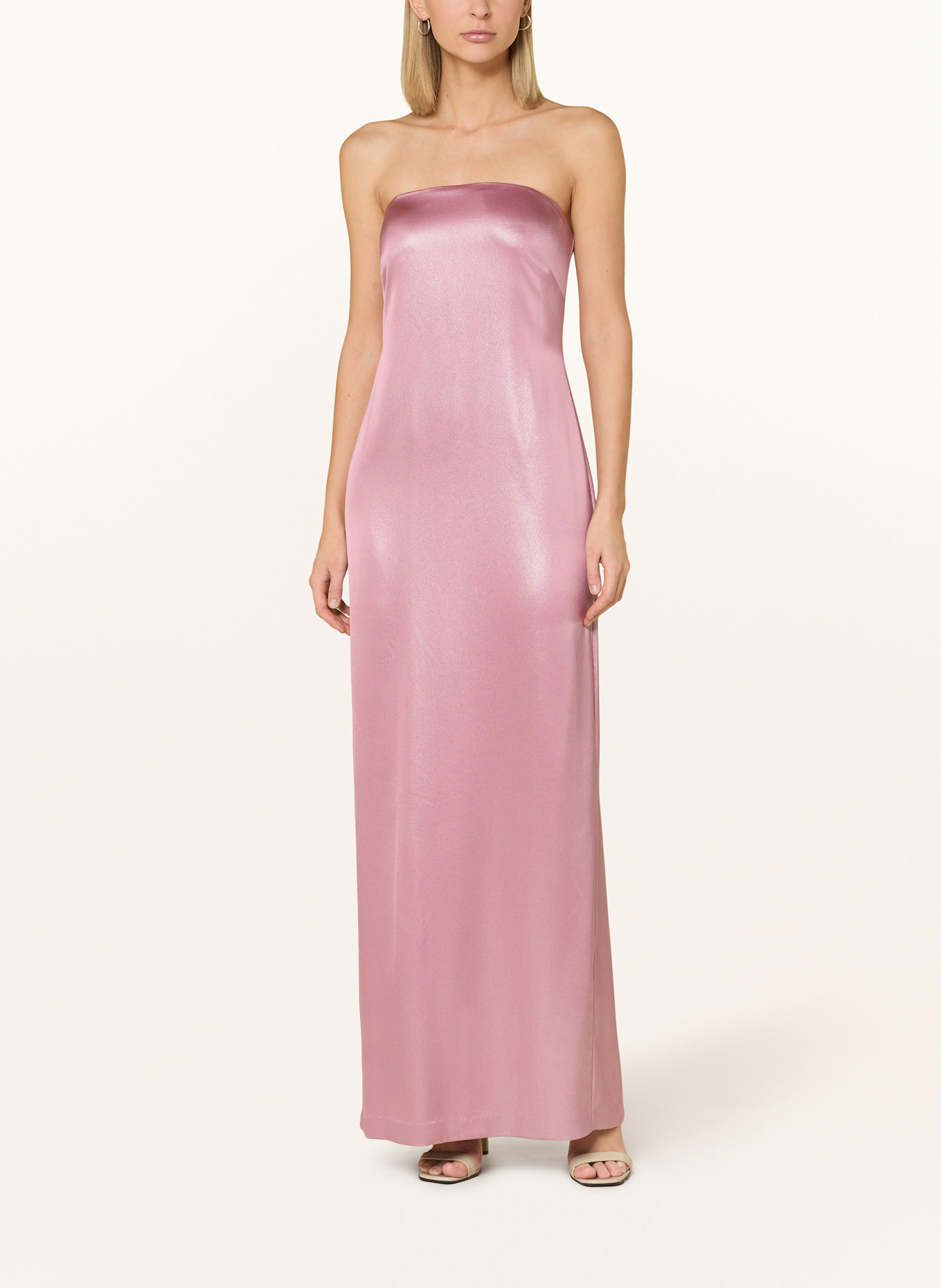 LAUREN RALPH LAUREN Abendkleid mit Glitzergarn: ROSÉ