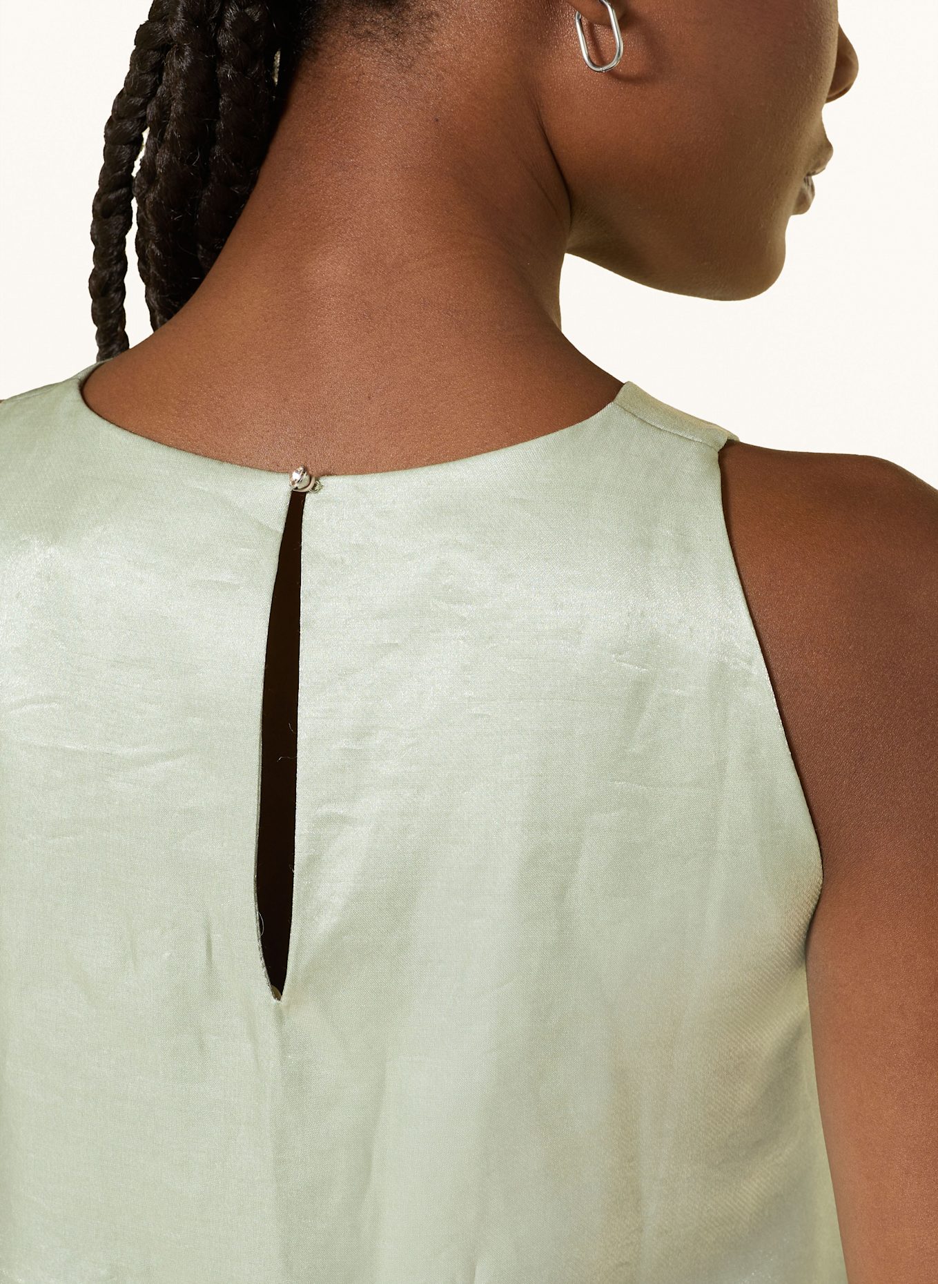 ottod'ame ZEV satin dress with linen: LIGHT GREEN