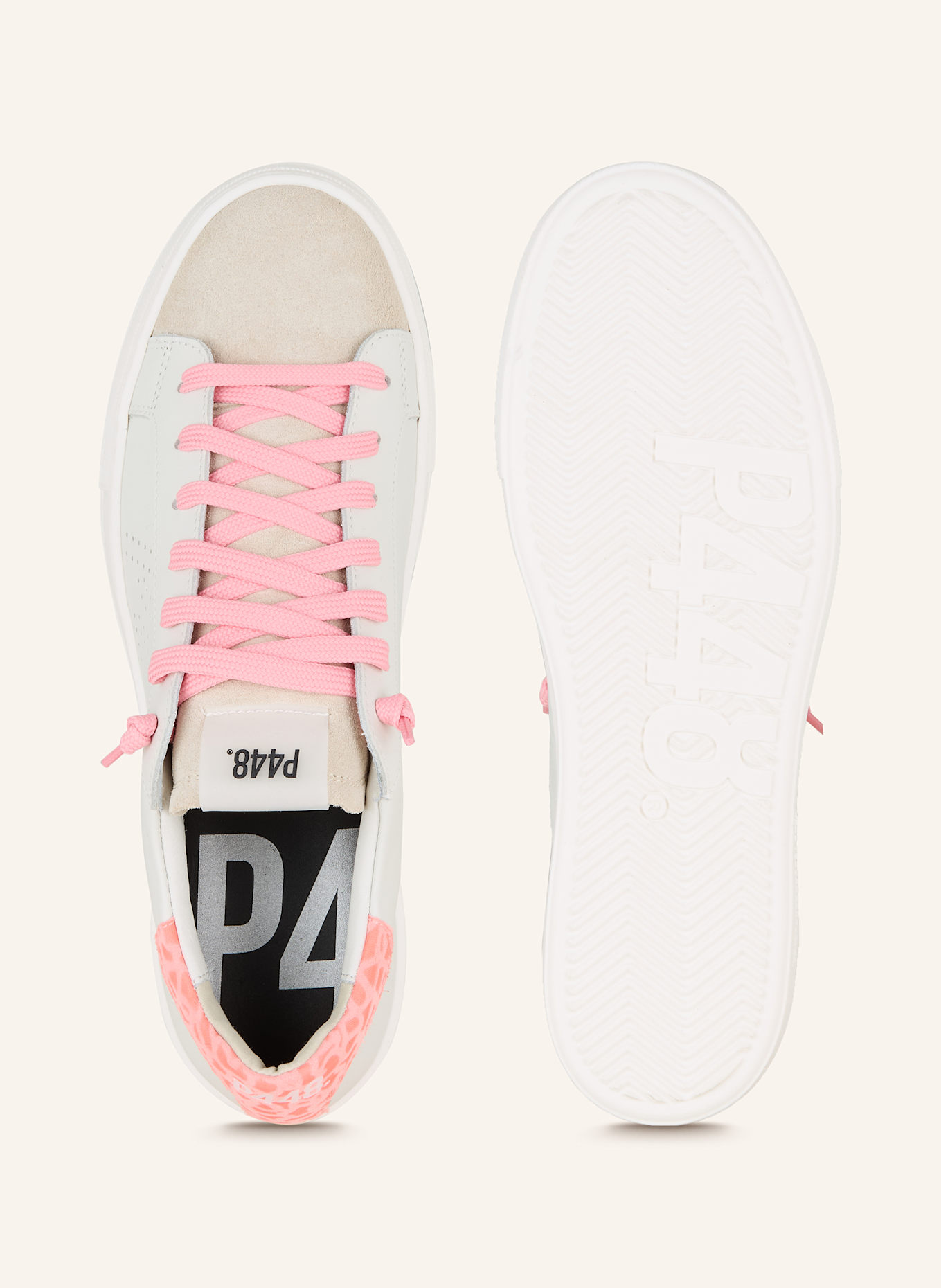 P448 Sneakers THEA95: ECRU / BEIGE / PINK