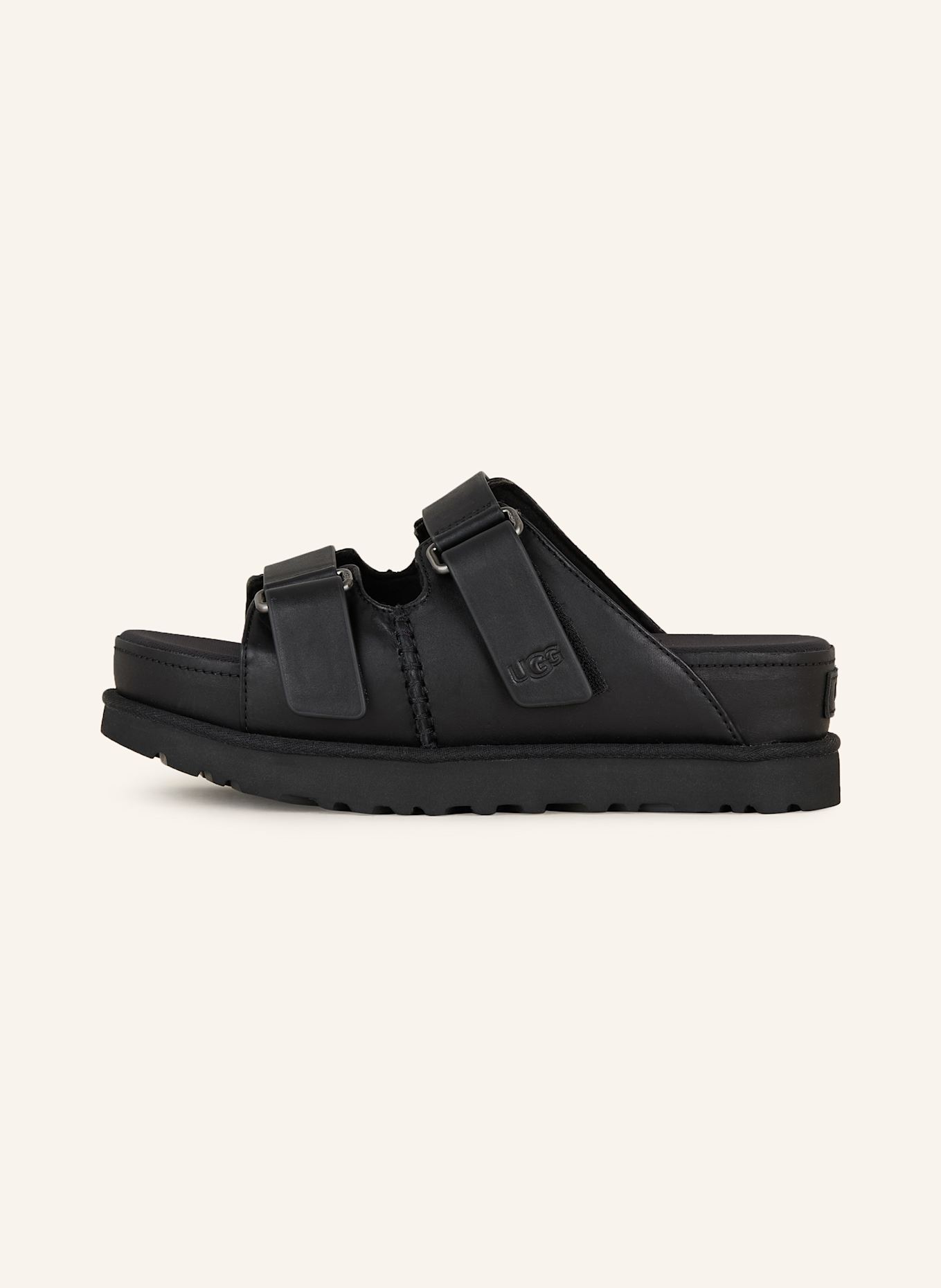 UGG Plateau-Pantoletten GOLDENSTAR HI SLIDE: SCHWARZ