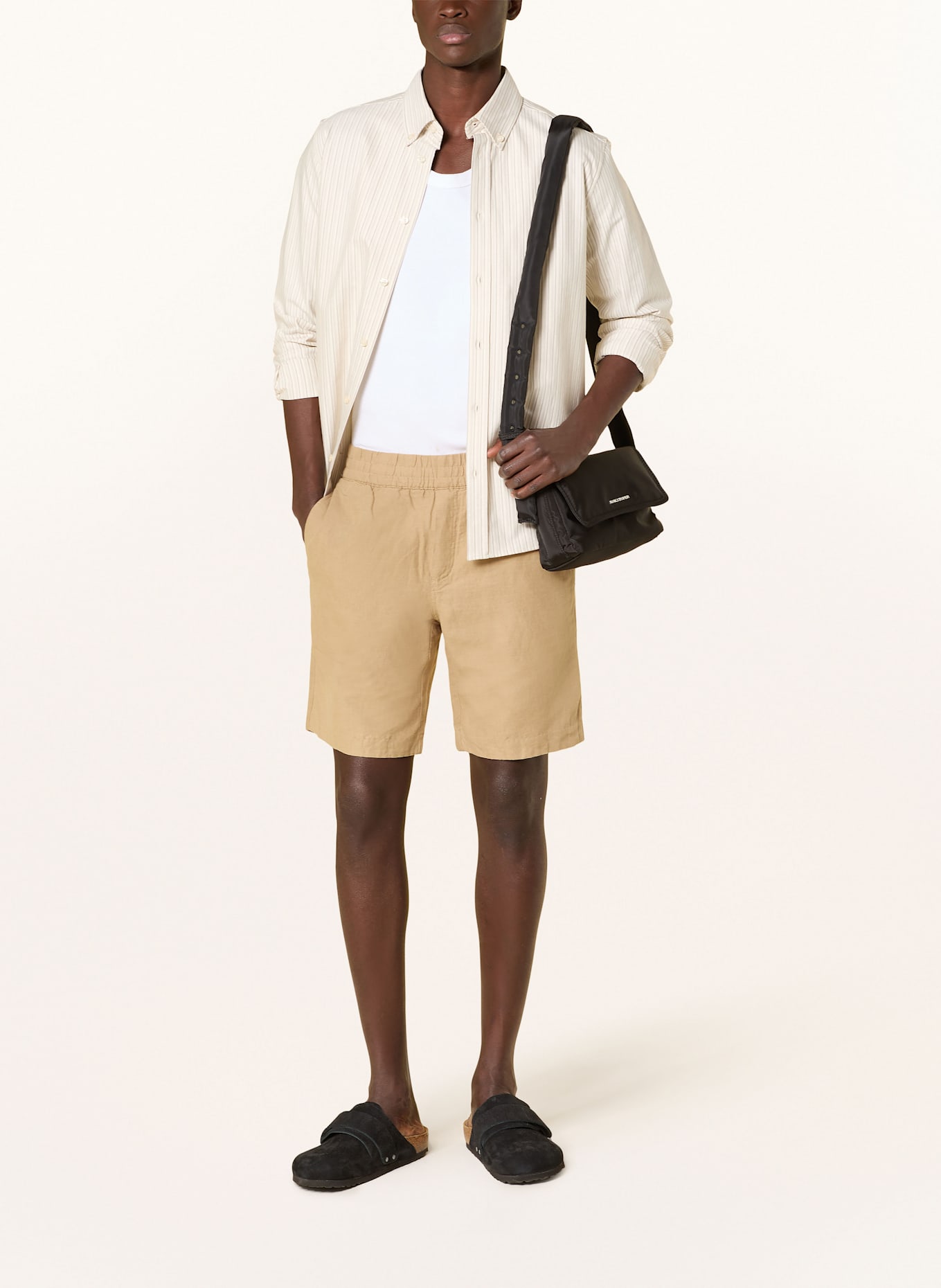 SAMSØE SAMSØE Shorts SMITH with linen: BEIGE
