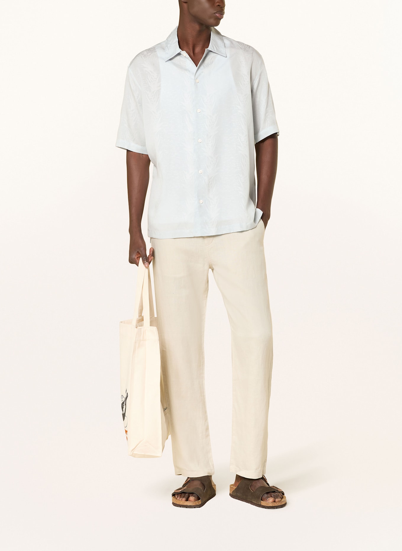 SAMSØE  SAMSØE Kurzarm-Hemd SAAYO X Loose Fit: HELLBLAU