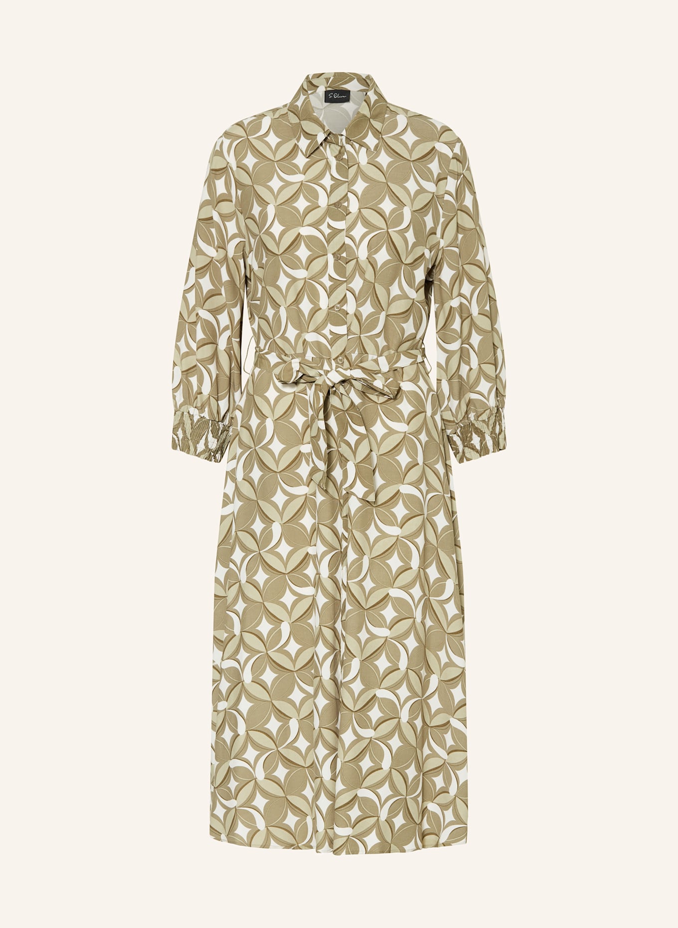 s.Oliver BLACK LABEL Sukienka koszulowa z rękawami 3/4: ZIELONY / CIEMNOZIELONY / JASNOZIELONY