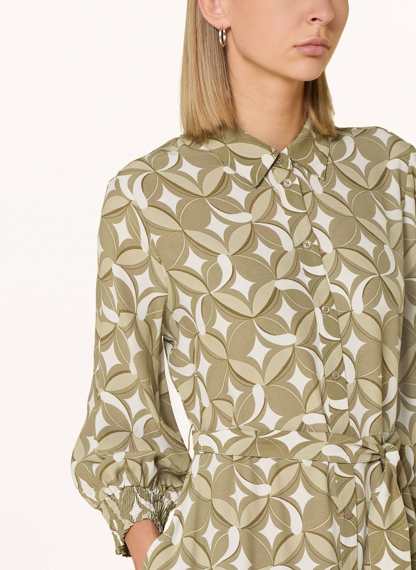 s.Oliver BLACK LABEL Sukienka koszulowa z rękawami 3/4: ZIELONY / CIEMNOZIELONY / JASNOZIELONY