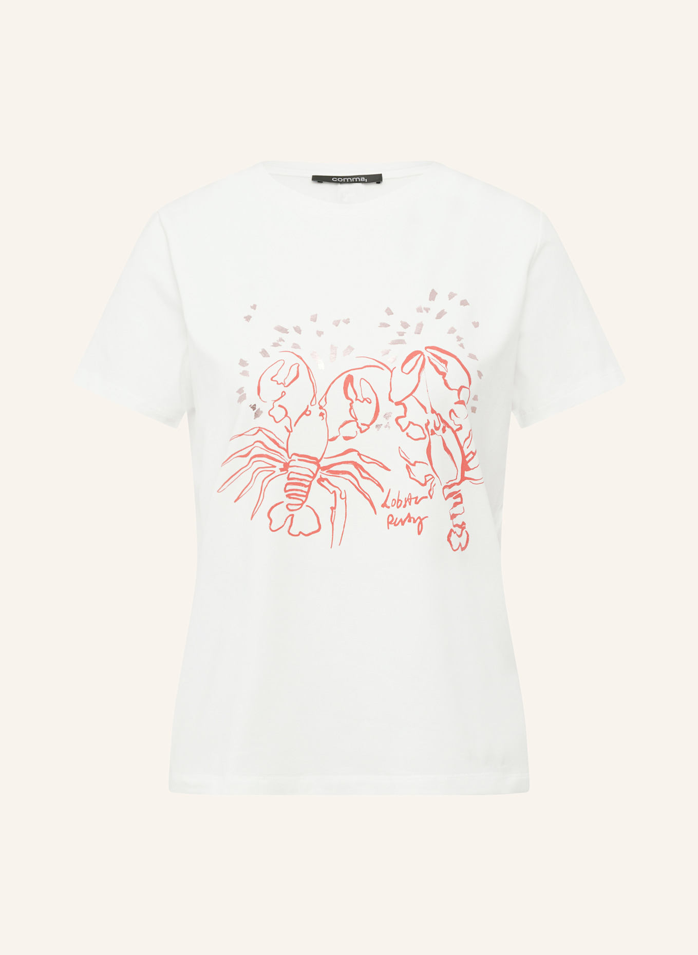 comma T-Shirt: WEISS / ROT / ROSÉ