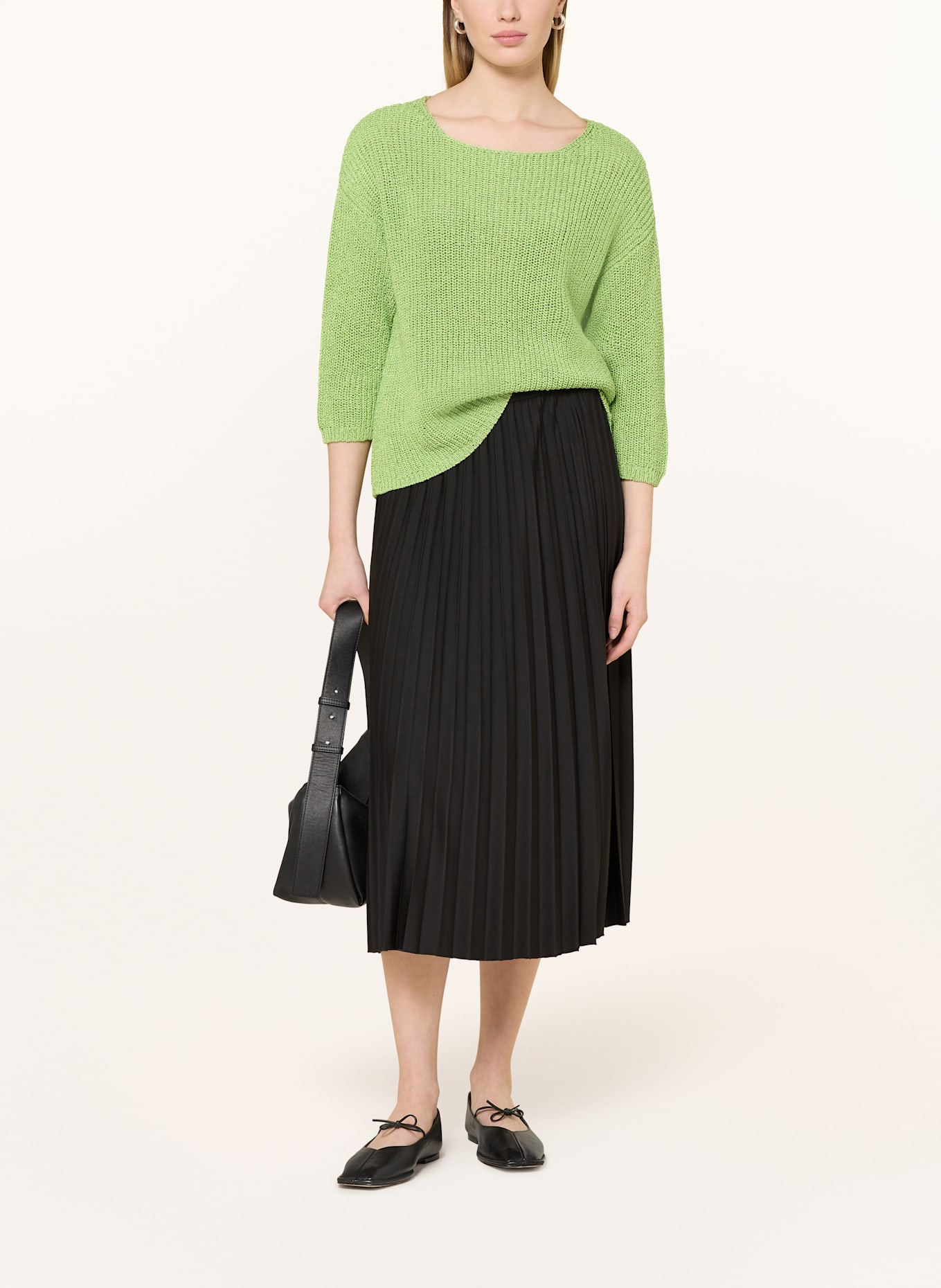 comma casual identity Jerseyrock mit Plissees: SCHWARZ