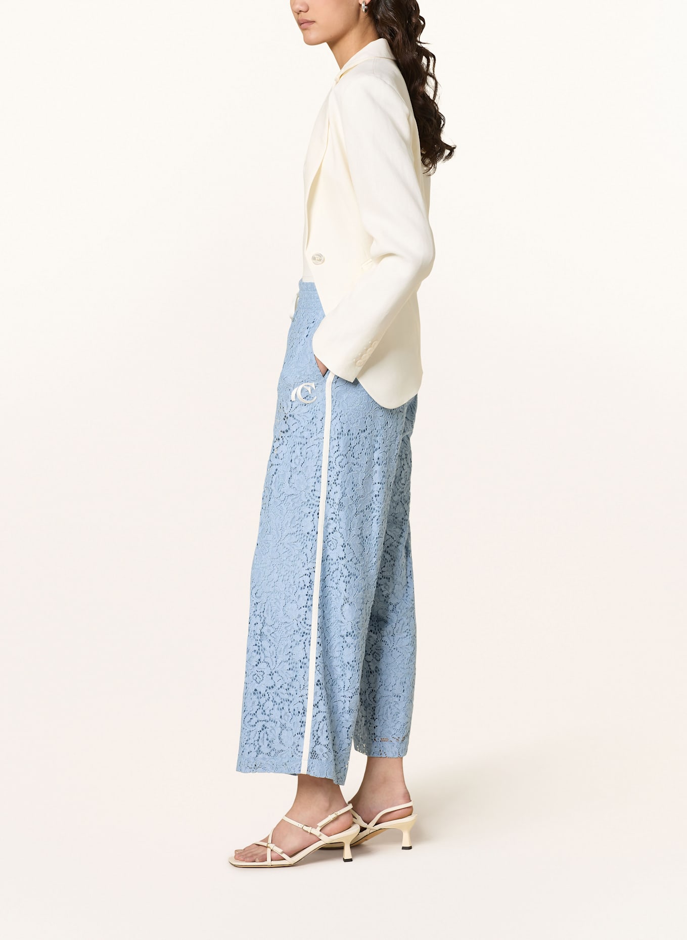 CAMBIO Marlenehose CLARA aus Spitze: HELLBLAU