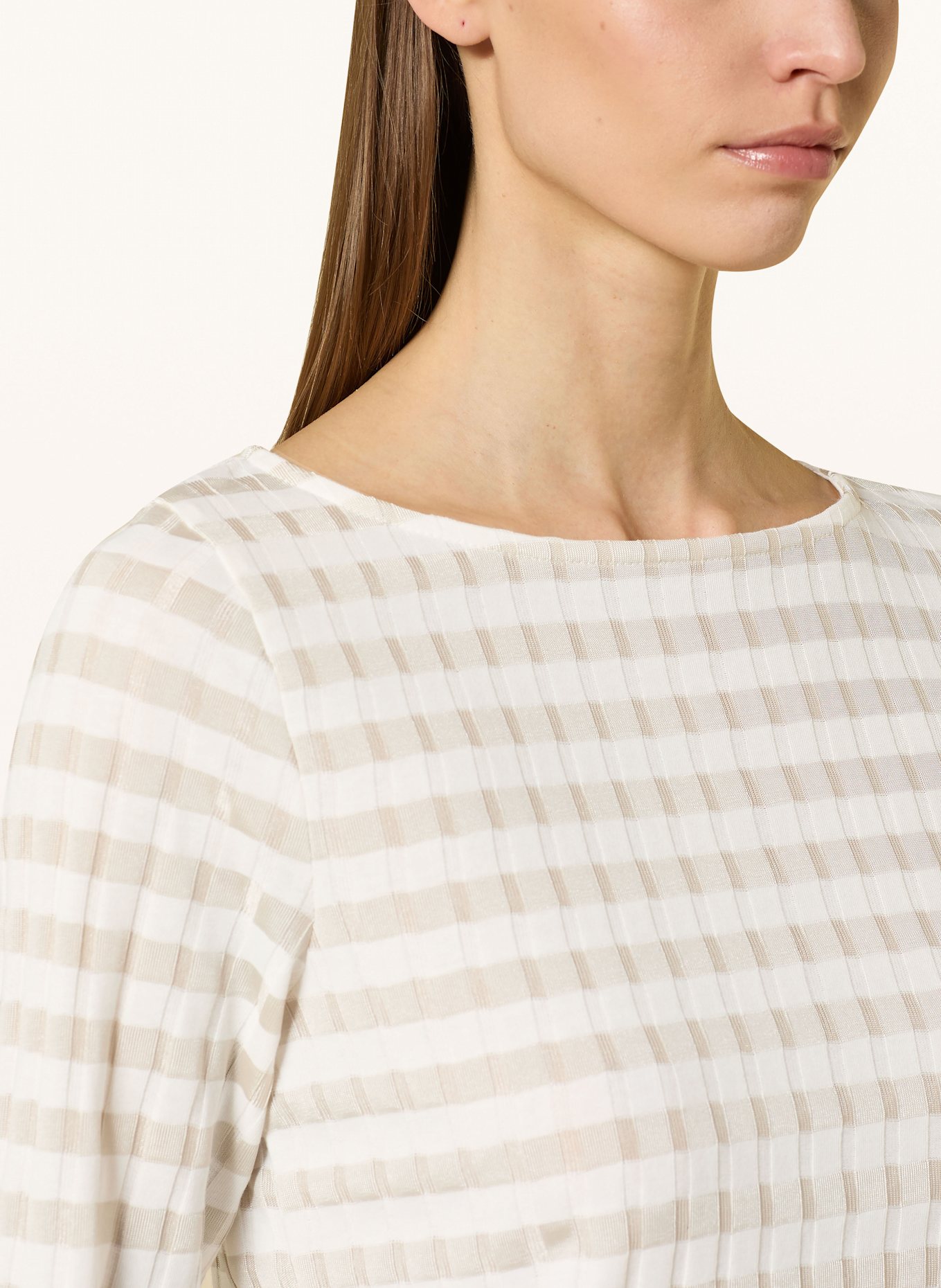 lilienfels Shirt mit 3/4-Arm: WEISS / HELLGRAU