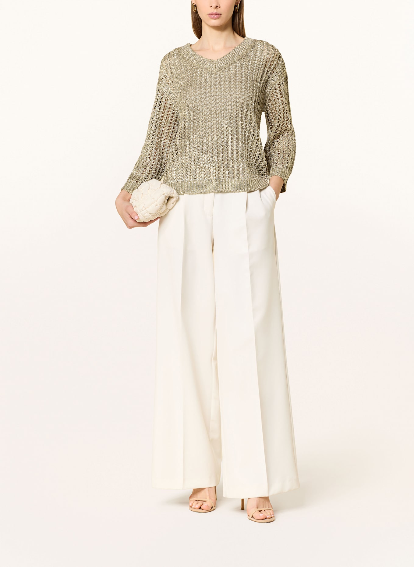 Betty Barclay Pullover mit Pailletten und Glitzergarn: OLIV / SILBER